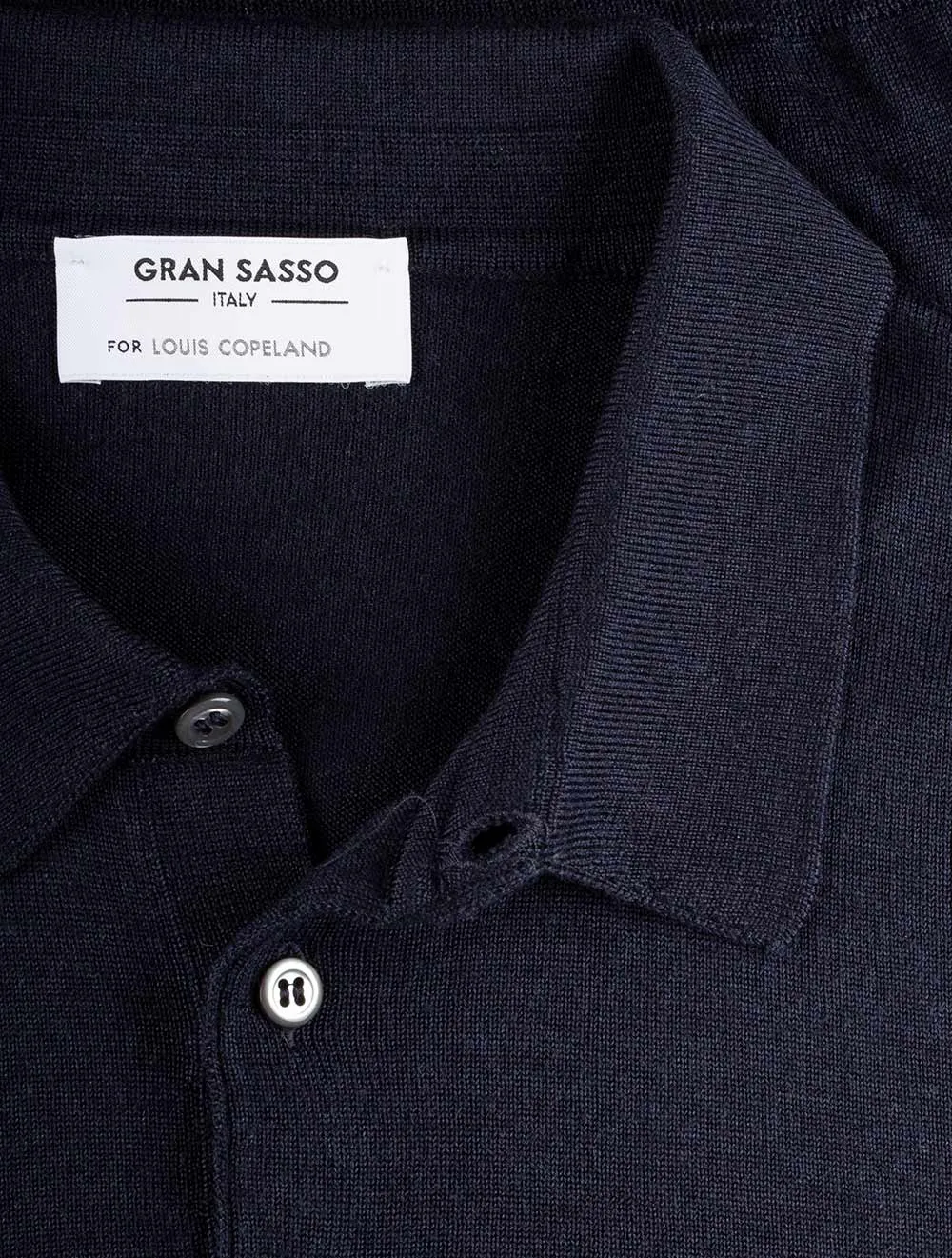 3 Button Longsleeve Polo Shirt Navy