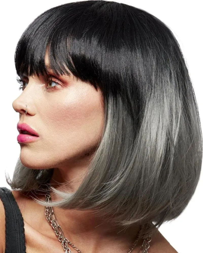 Alien Black and Grey Bob Wig