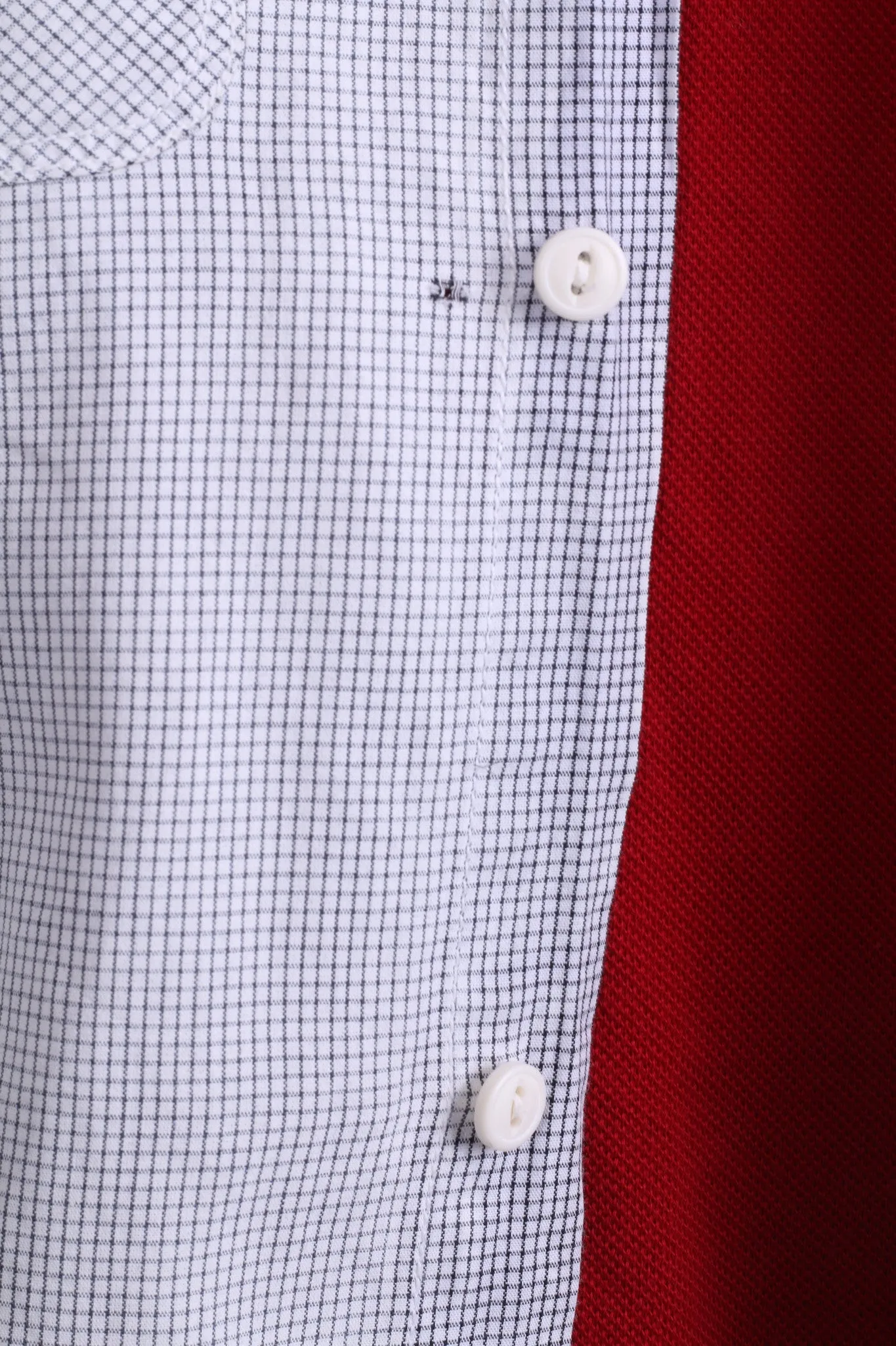 All Saints Mens L Casual Shirt Check White Grey Cotton Long Sleeve