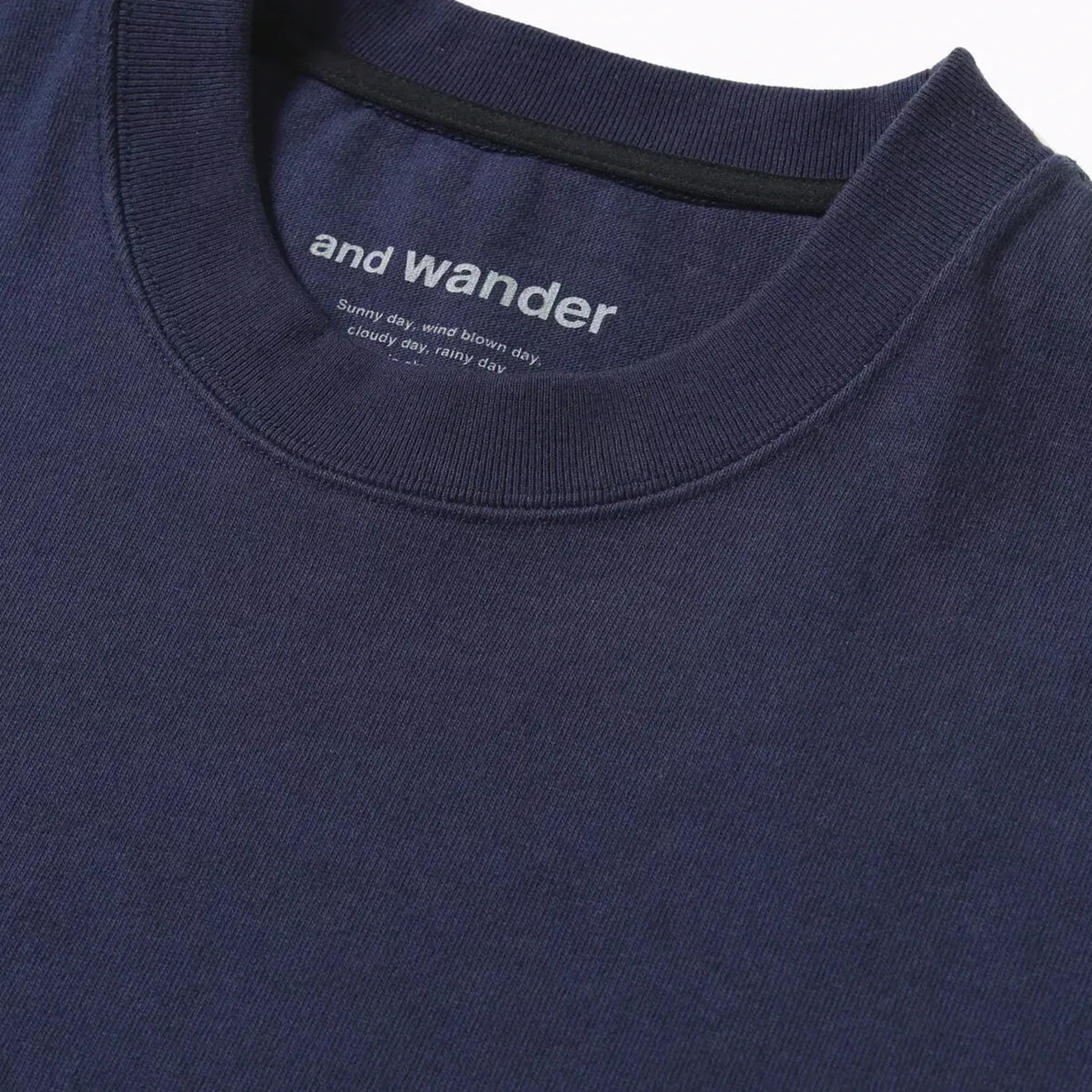 And Wander Heavy Cotton Pocket L/S Tee Navy