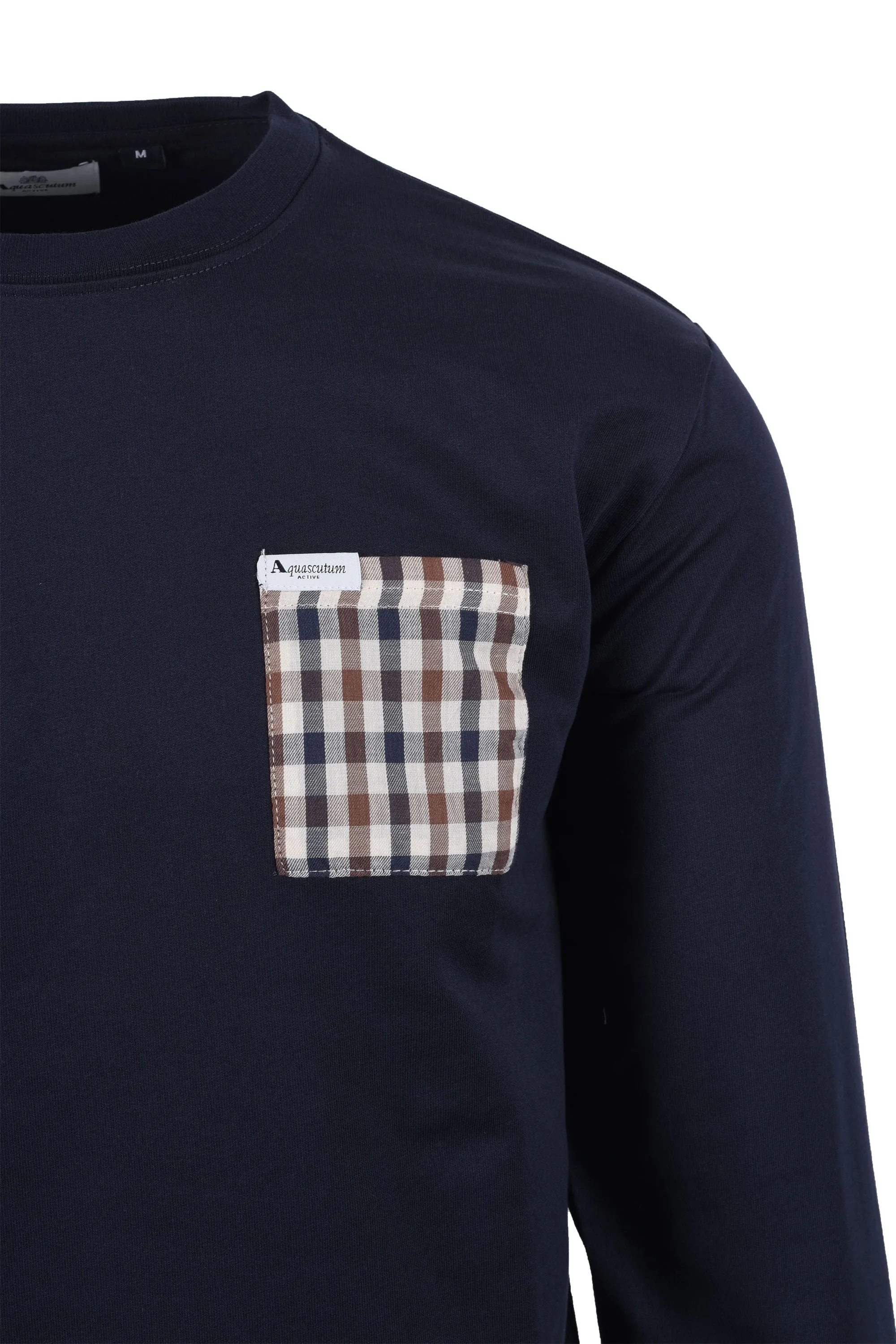 Aquascutum Iconic Pocket Crew Neck Sweatshirt Navy