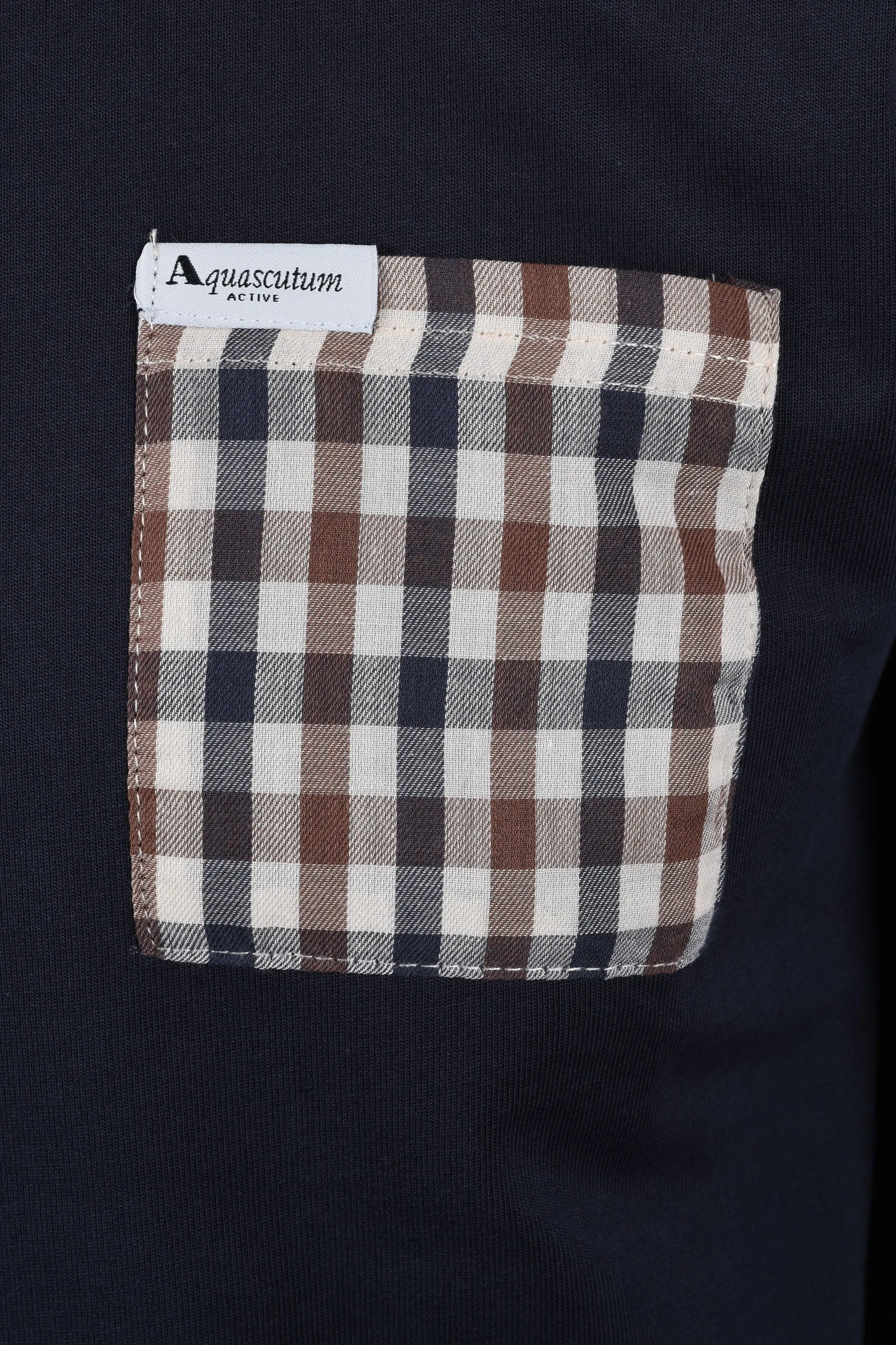 Aquascutum Iconic Pocket Crew Neck Sweatshirt Navy