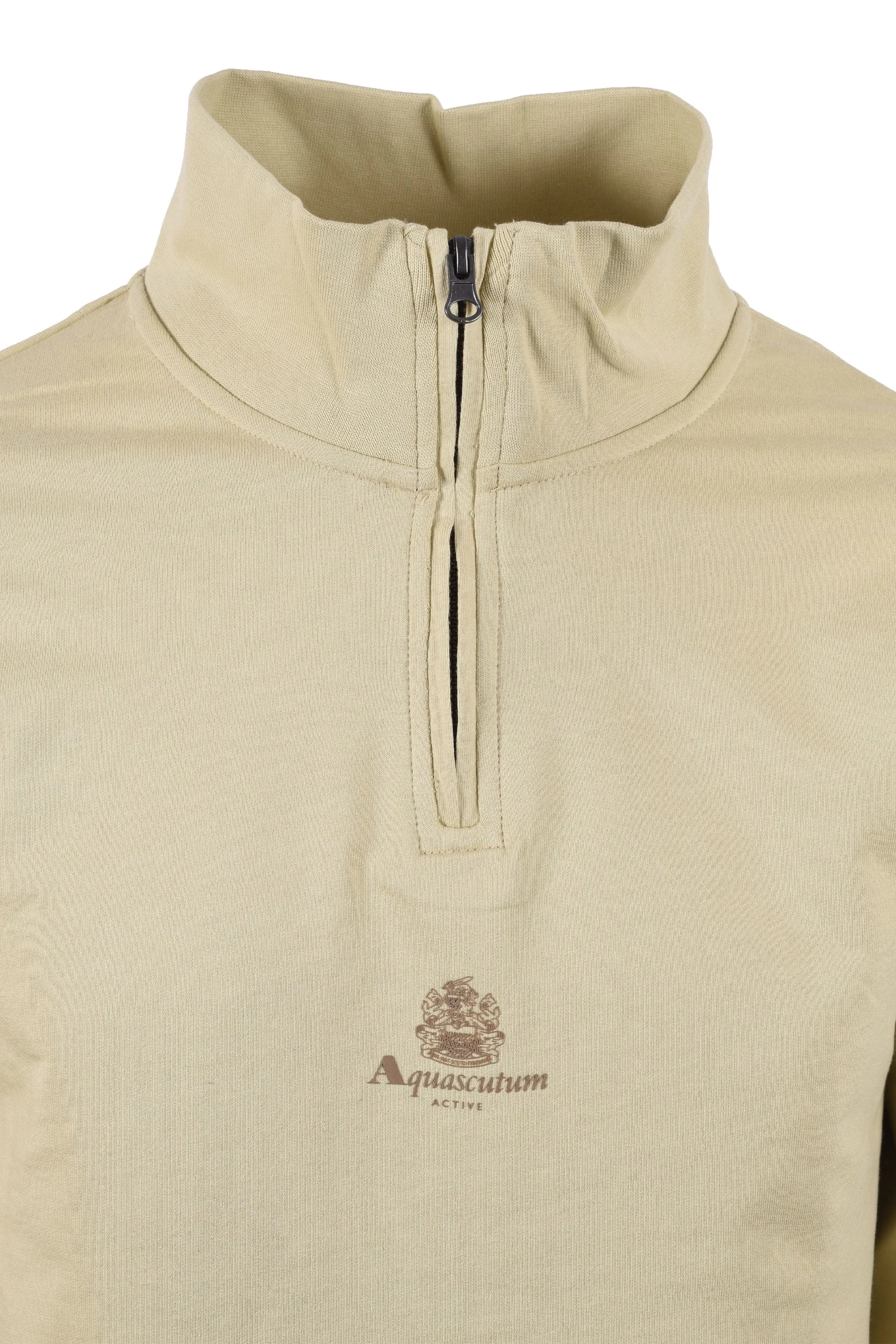Aquascutum Small Logo Half Zip Beige