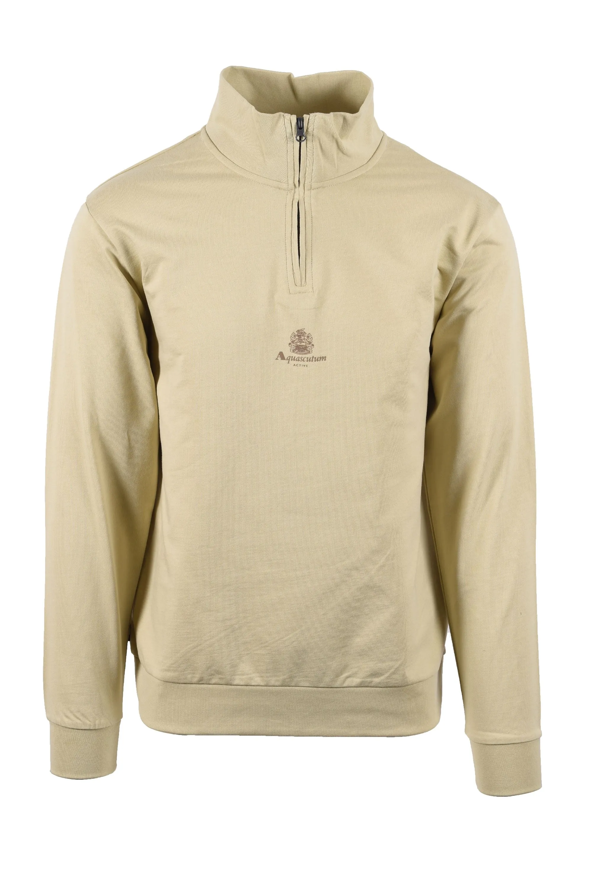 Aquascutum Small Logo Half Zip Beige