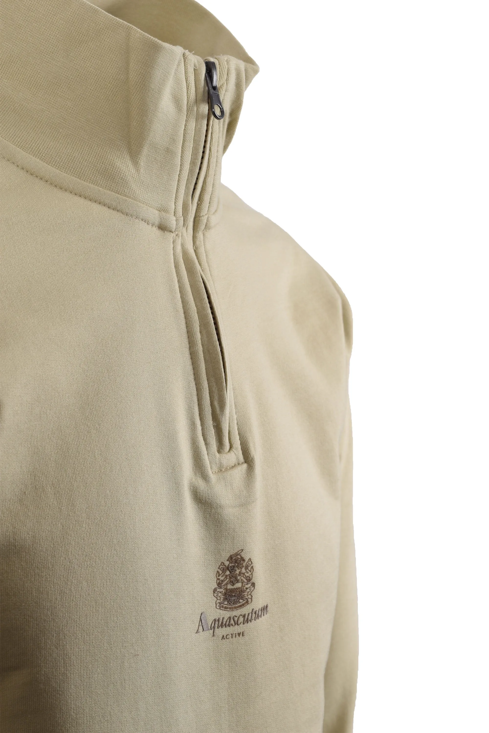 Aquascutum Small Logo Half Zip Beige