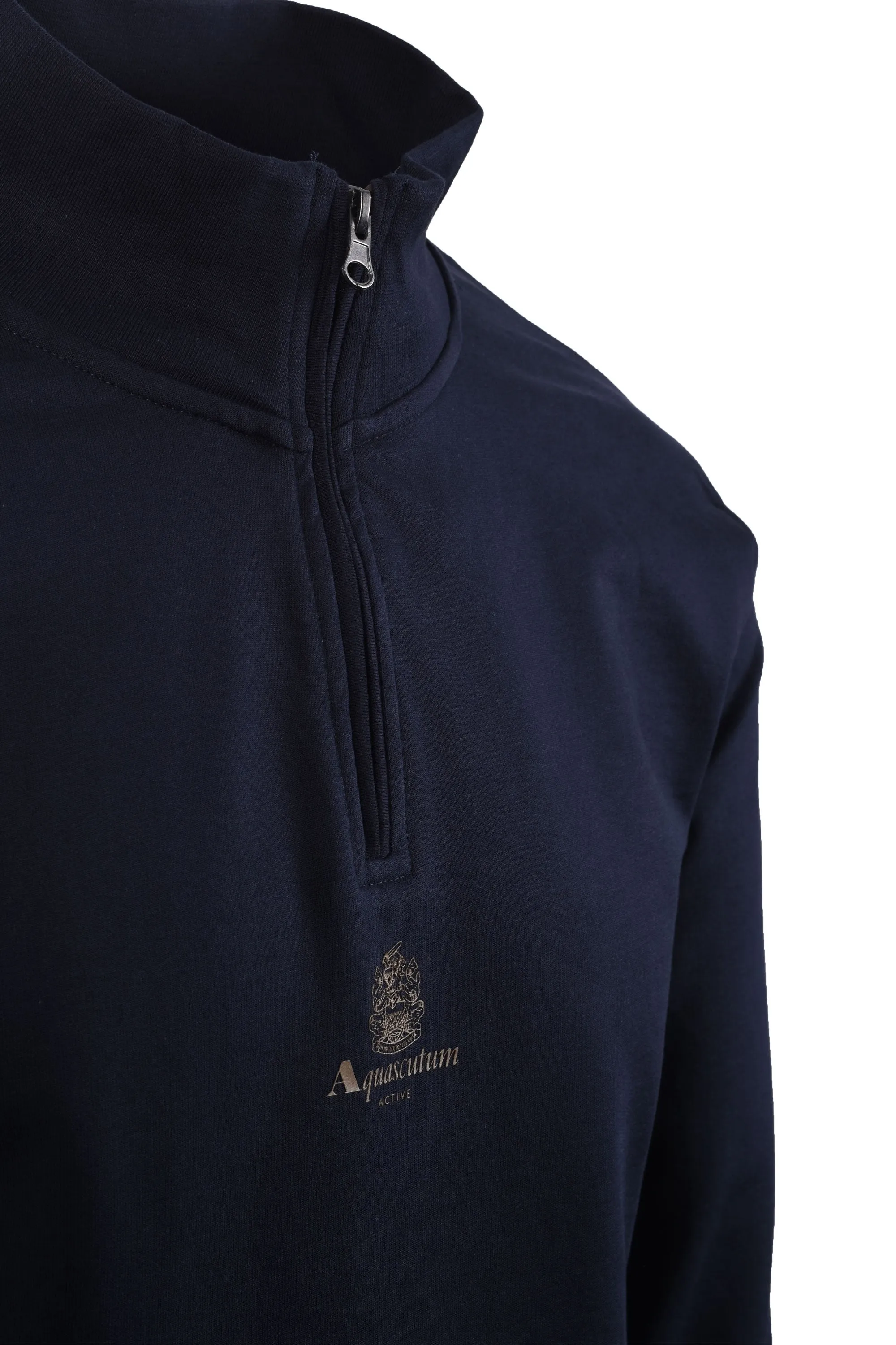 Aquascutum Small Logo Half Zip Navy