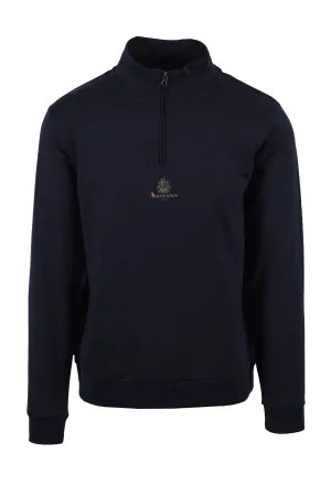 Aquascutum Small Logo Half Zip Navy