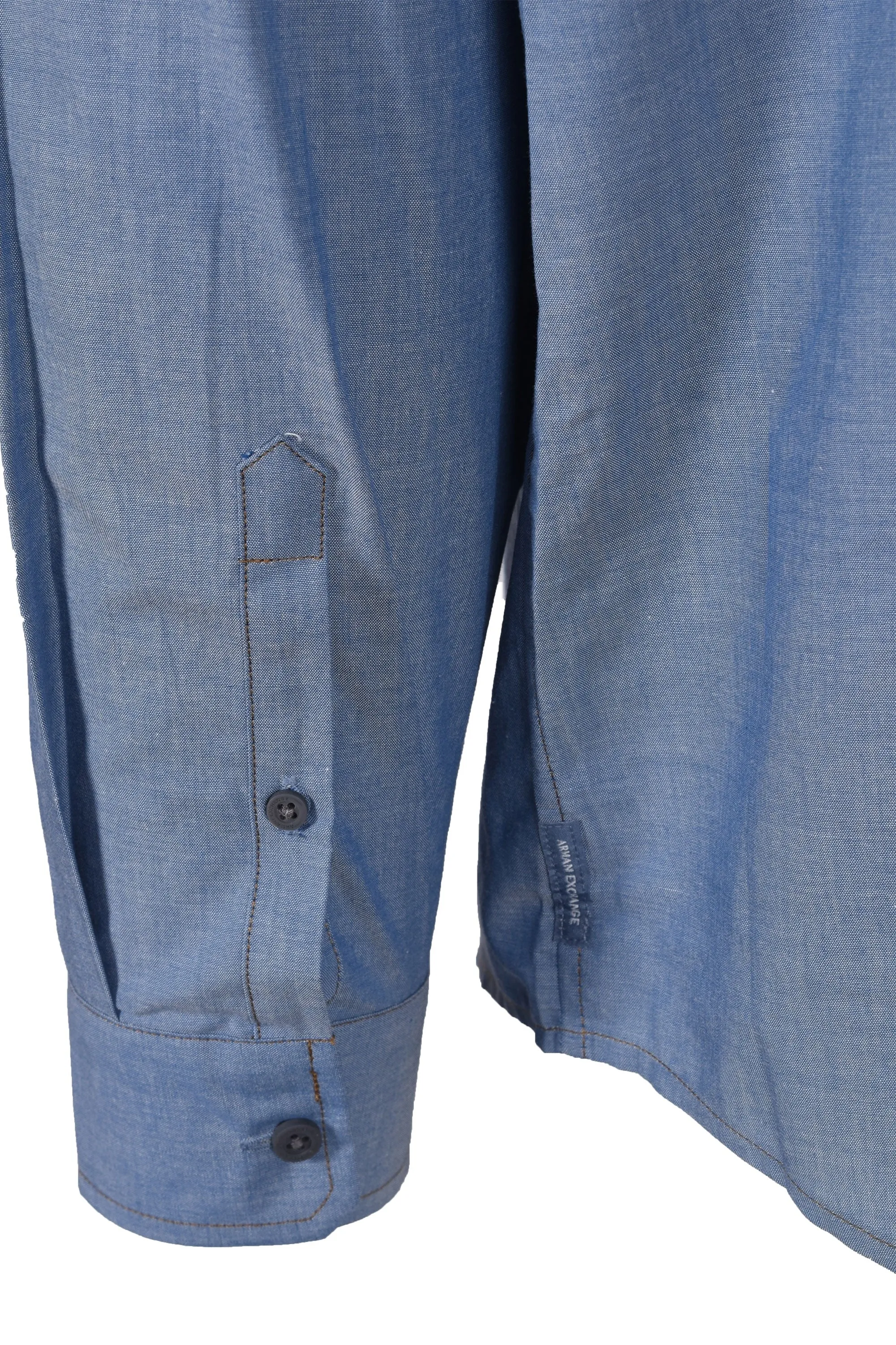 Armani Exchange Shirt Blue Chambray