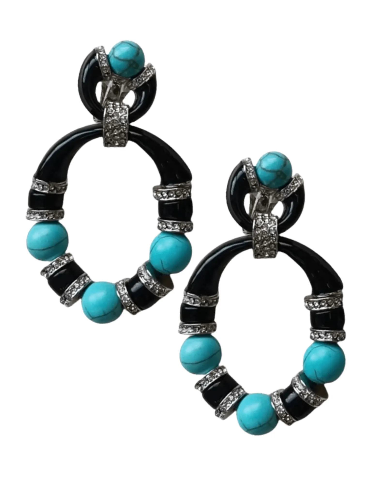 Austin Blaze Enamel Turquoise Double Hoop Earring