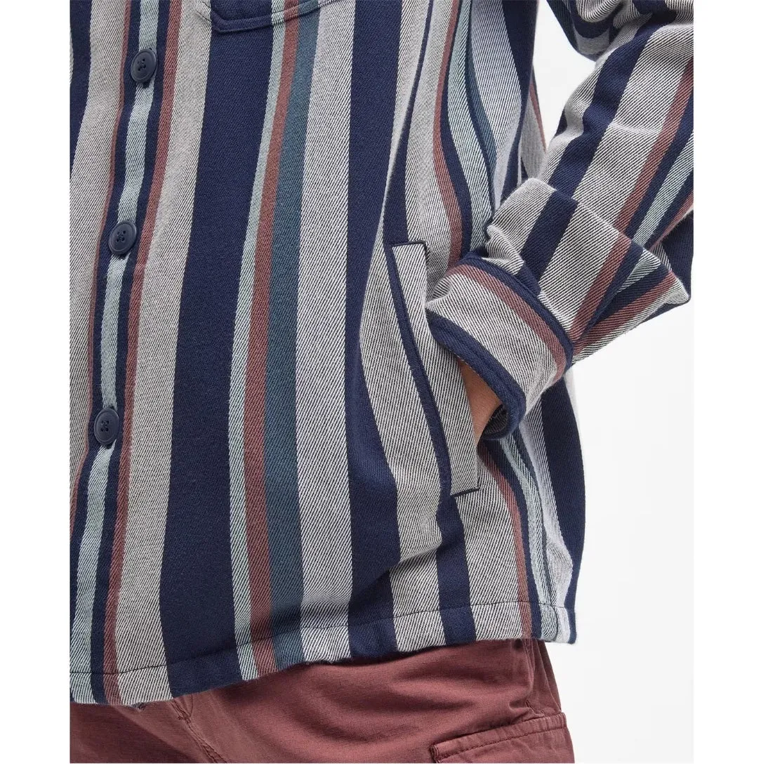 Barbour Hawkhill Striped Overshirt MOS0375GY99 Dark Slate