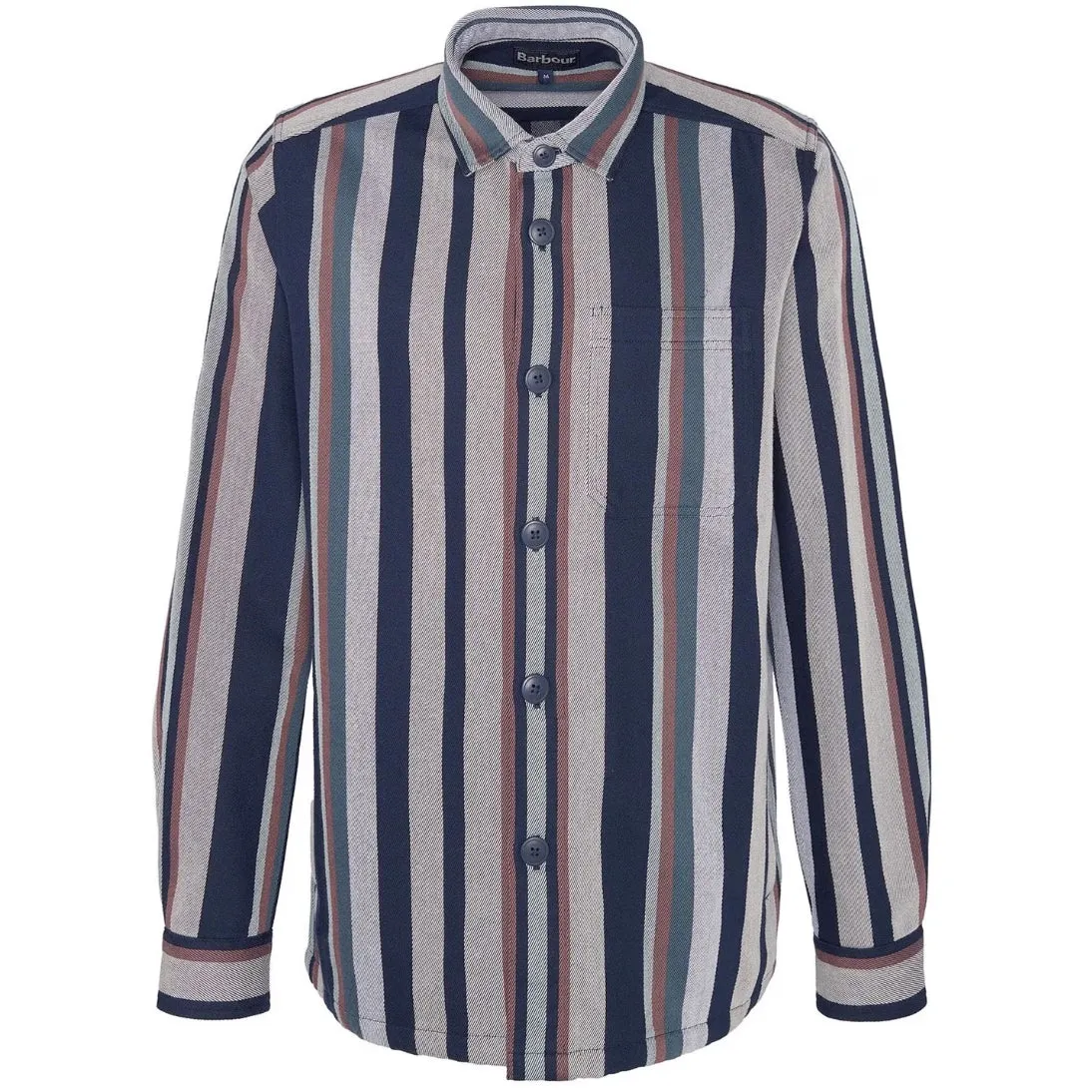 Barbour Hawkhill Striped Overshirt MOS0375GY99 Dark Slate