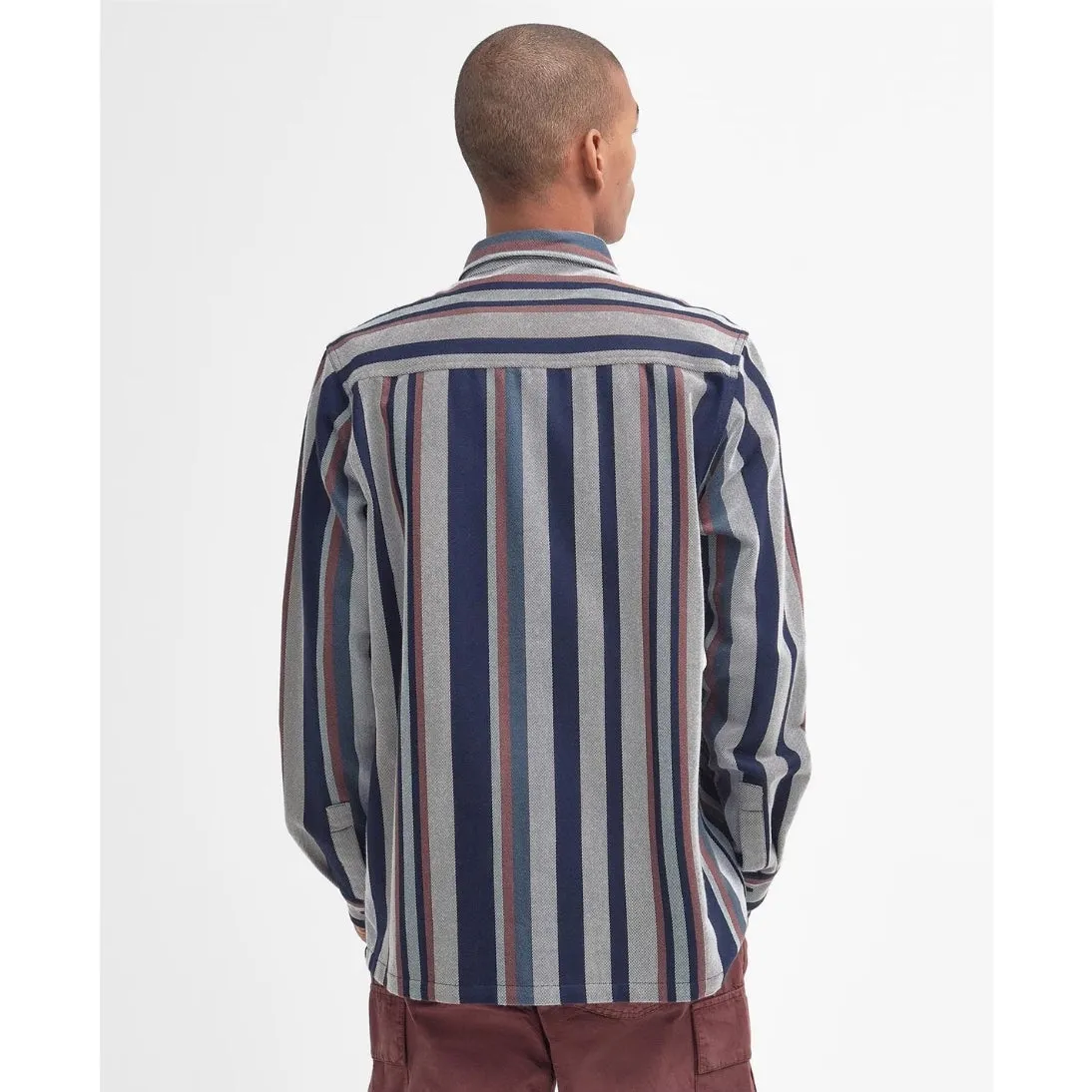 Barbour Hawkhill Striped Overshirt MOS0375GY99 Dark Slate