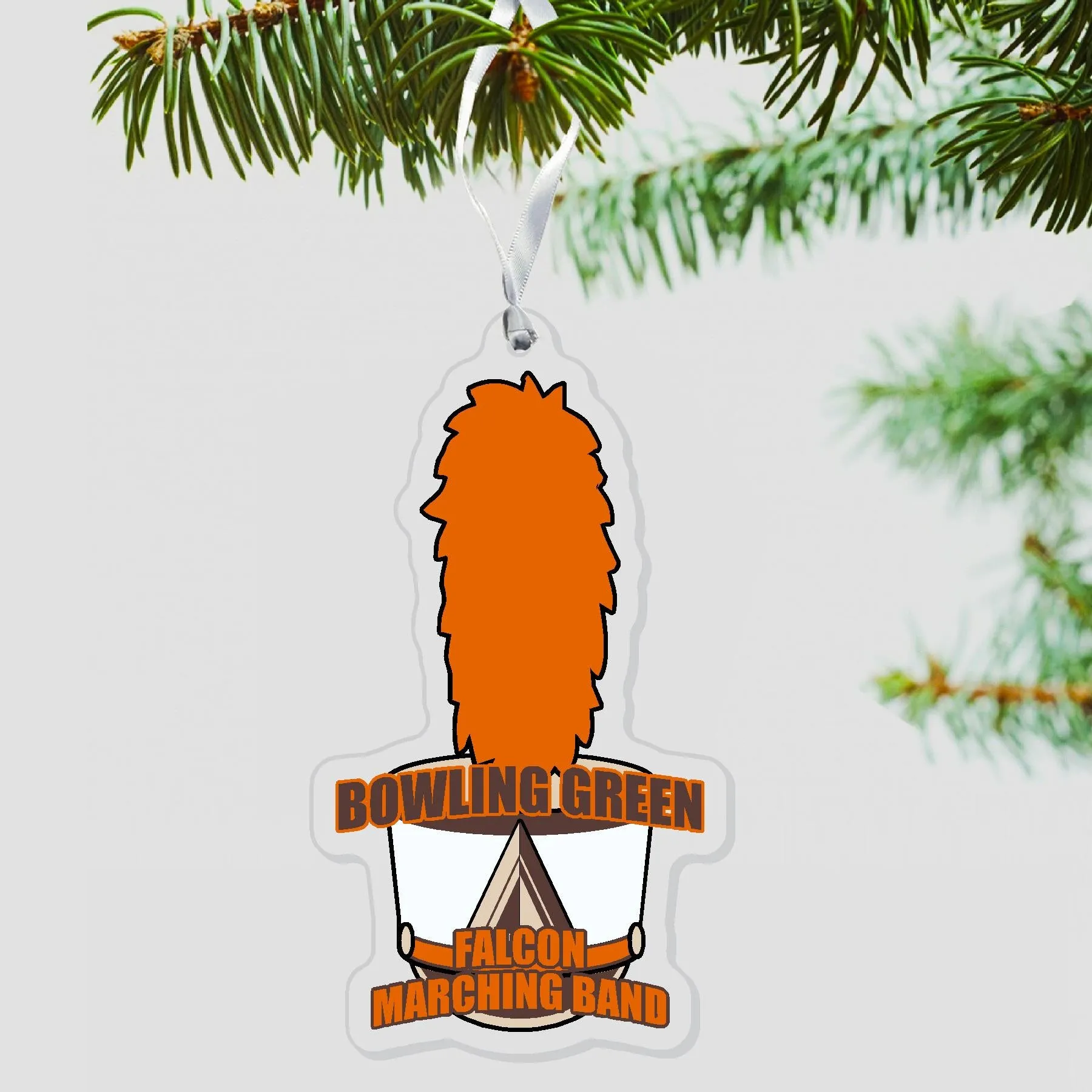 BGSU Acrylic Falcon Marching Band Ornament