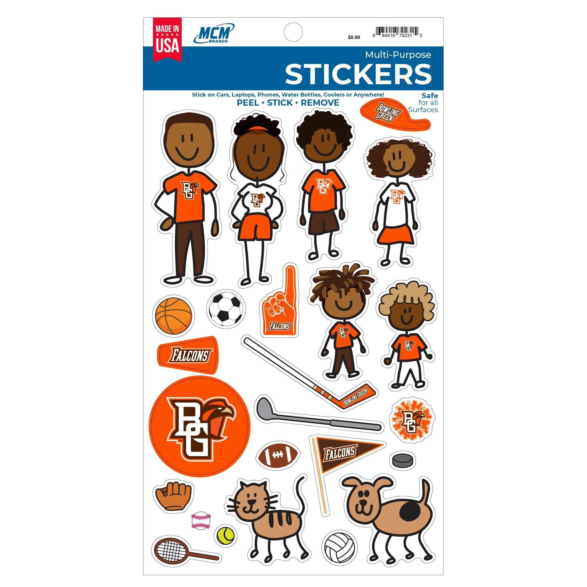 BGSU Family Stick Figure Multi-Purpose Stickers