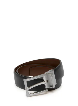 Black Brown Reversible Dress Belt Guess