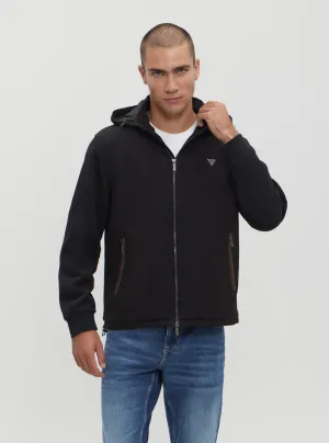 Black Knitted Windbreaker Jacket Guess