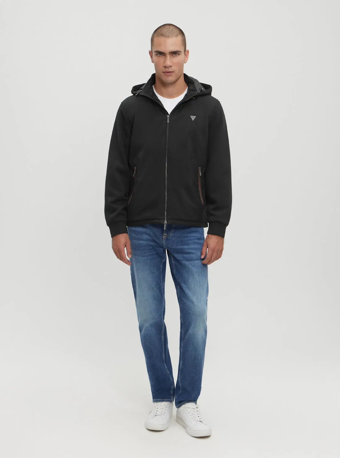 Black Knitted Windbreaker Jacket Guess