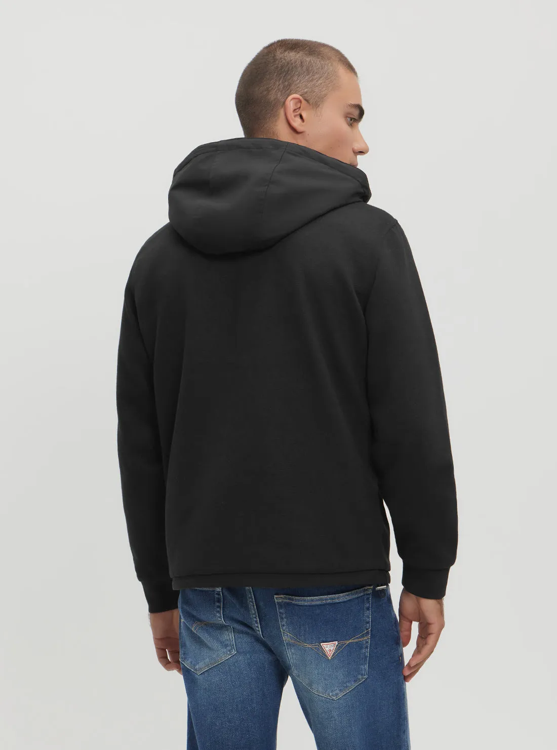 Black Knitted Windbreaker Jacket Guess