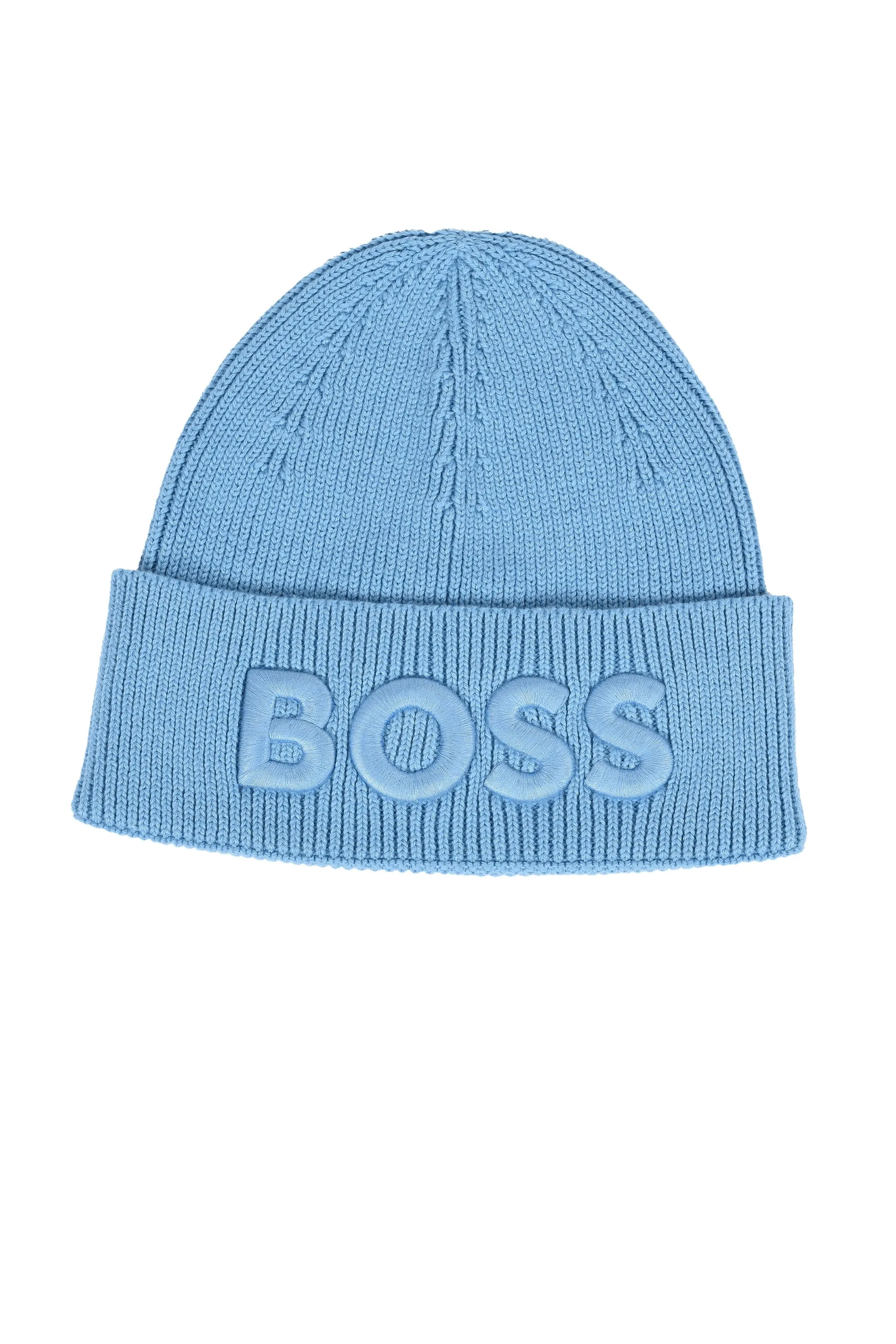Boss Afox Beanie Hat Open Blue