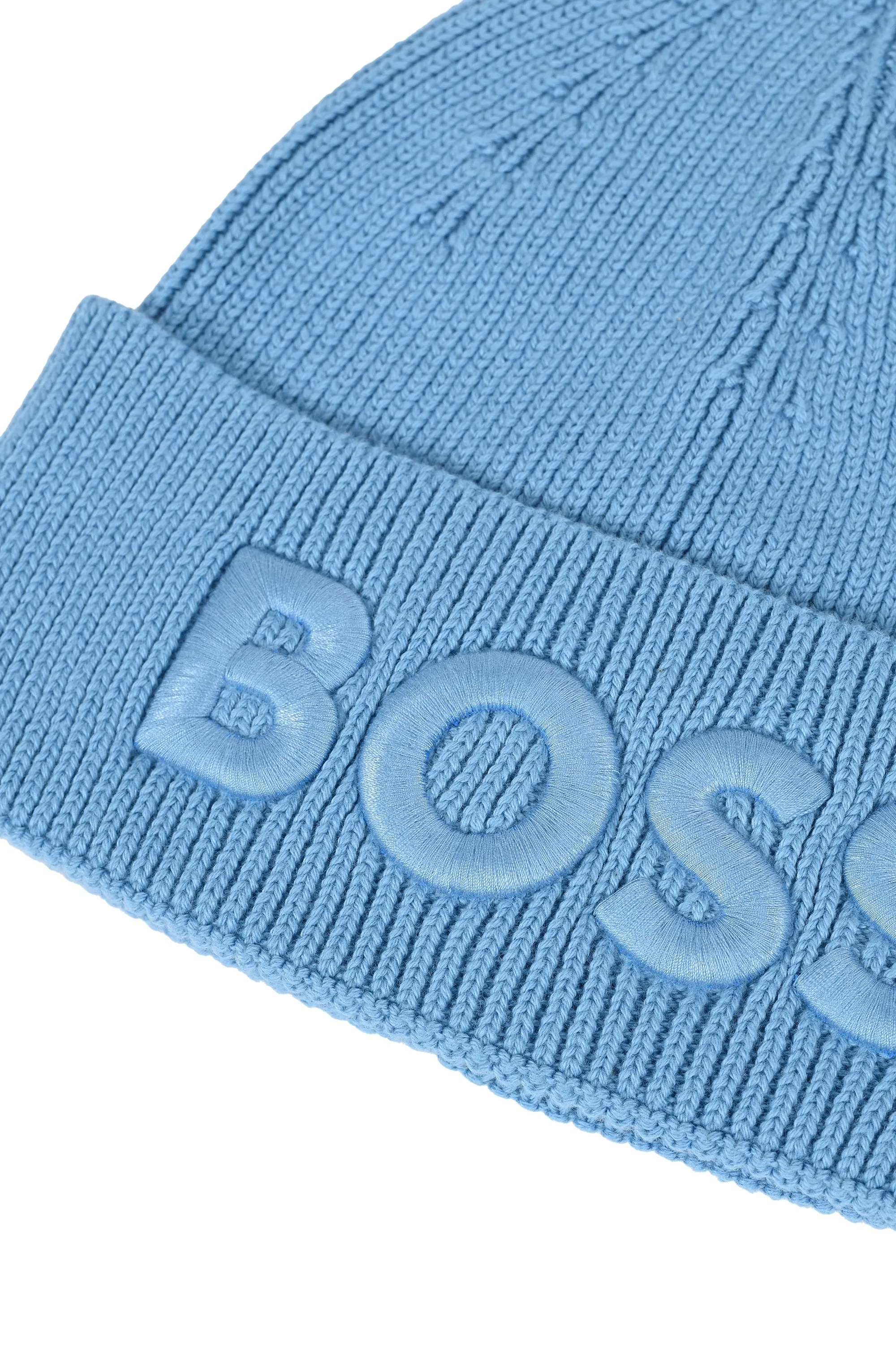 Boss Afox Beanie Hat Open Blue