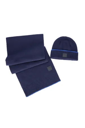 Boss Armato_scarf And Hat Set Dark Blue