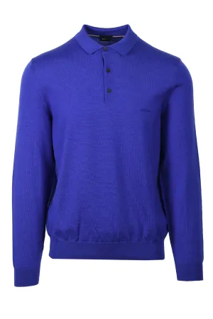 Boss Black Bono-l Long Sleeved Polo Shirt Dark Purple