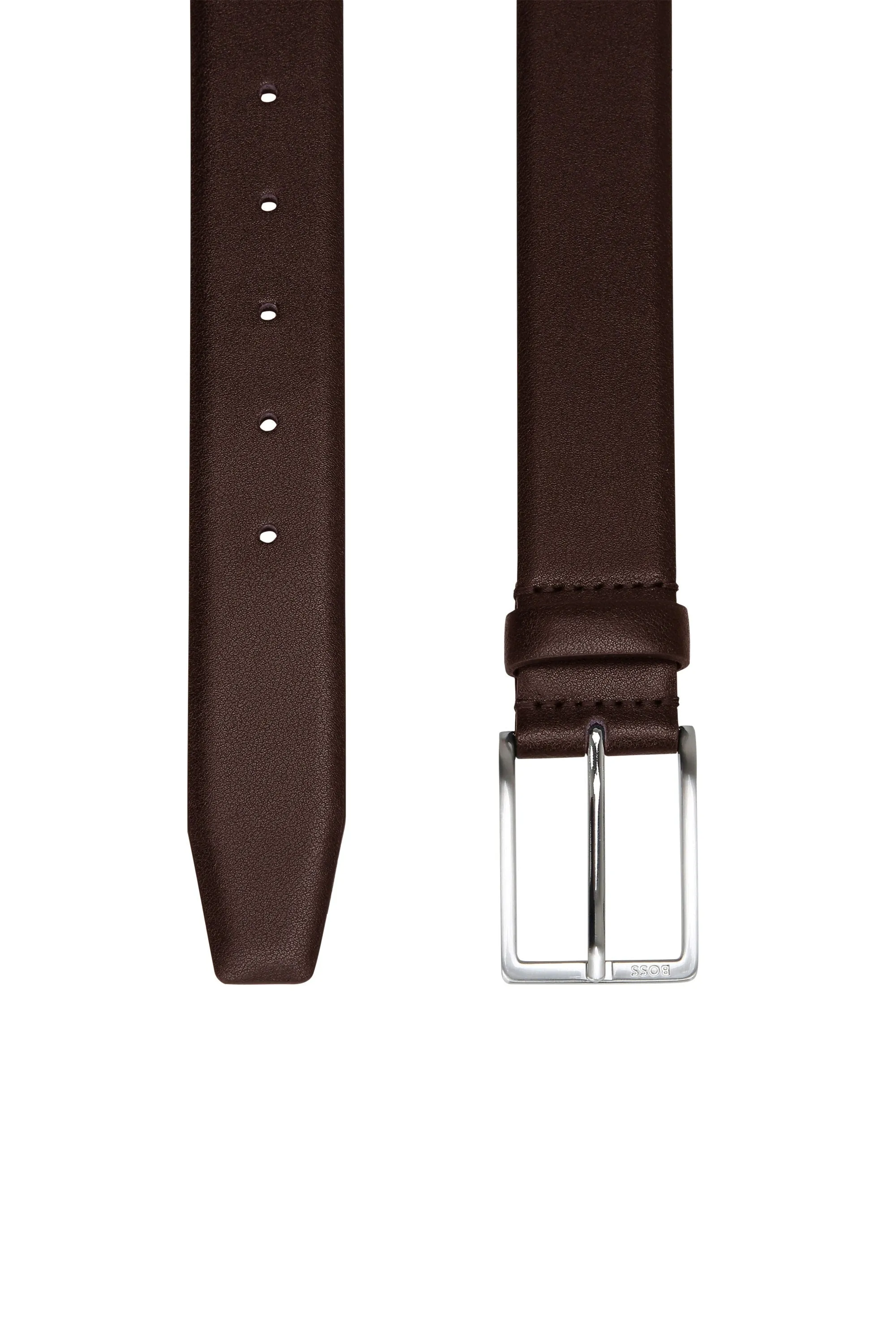 Boss Black Erman-l_sz35 Leather Belt Dark Brown