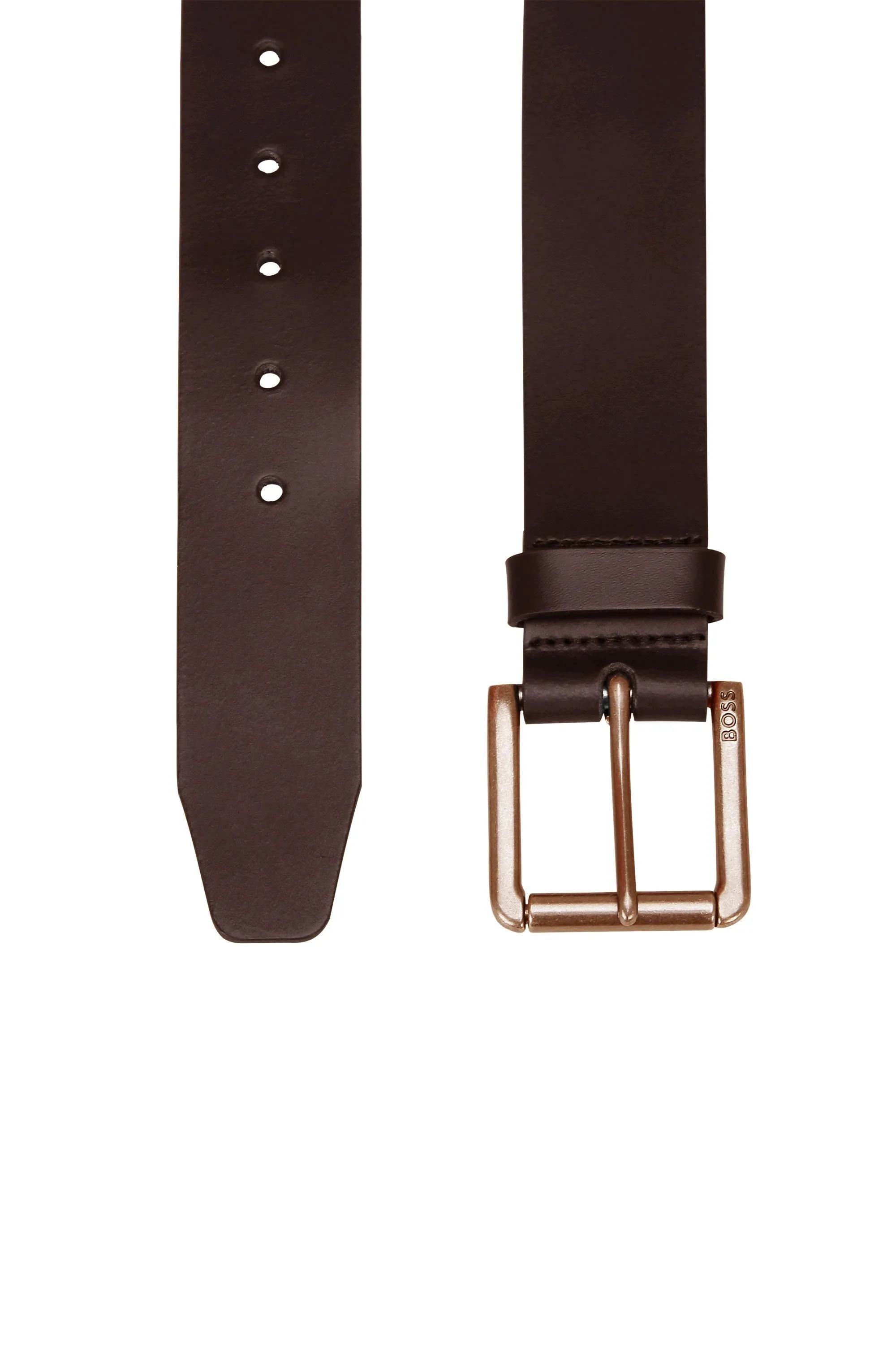 Boss Black Joris -sz40 Leather Belt Dark Brown