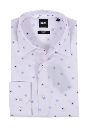 Boss H-joe- Kent-c1-214 Shirt White/Pastel Blue Flowers