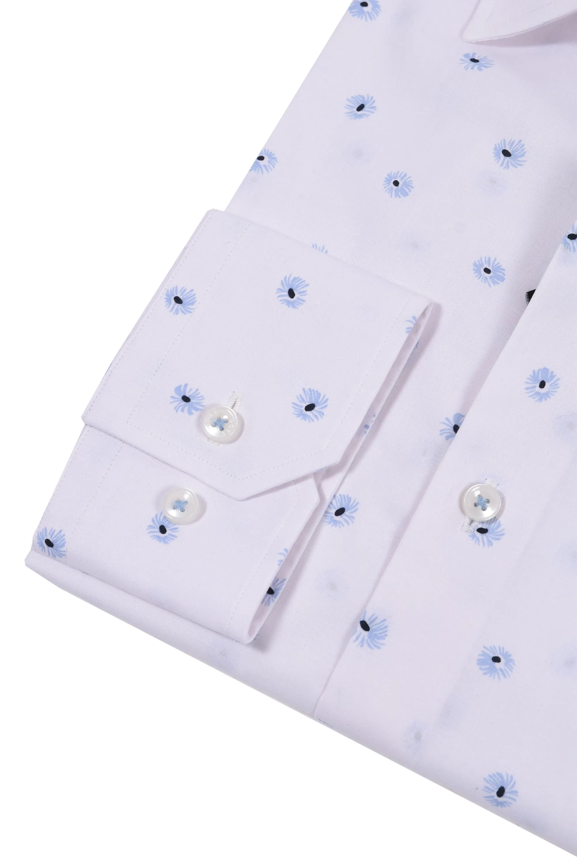 Boss H-joe- Kent-c1-214 Shirt White/Pastel Blue Flowers