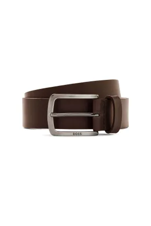 Boss Jor-metal-tip Leather Belt Dark Brown