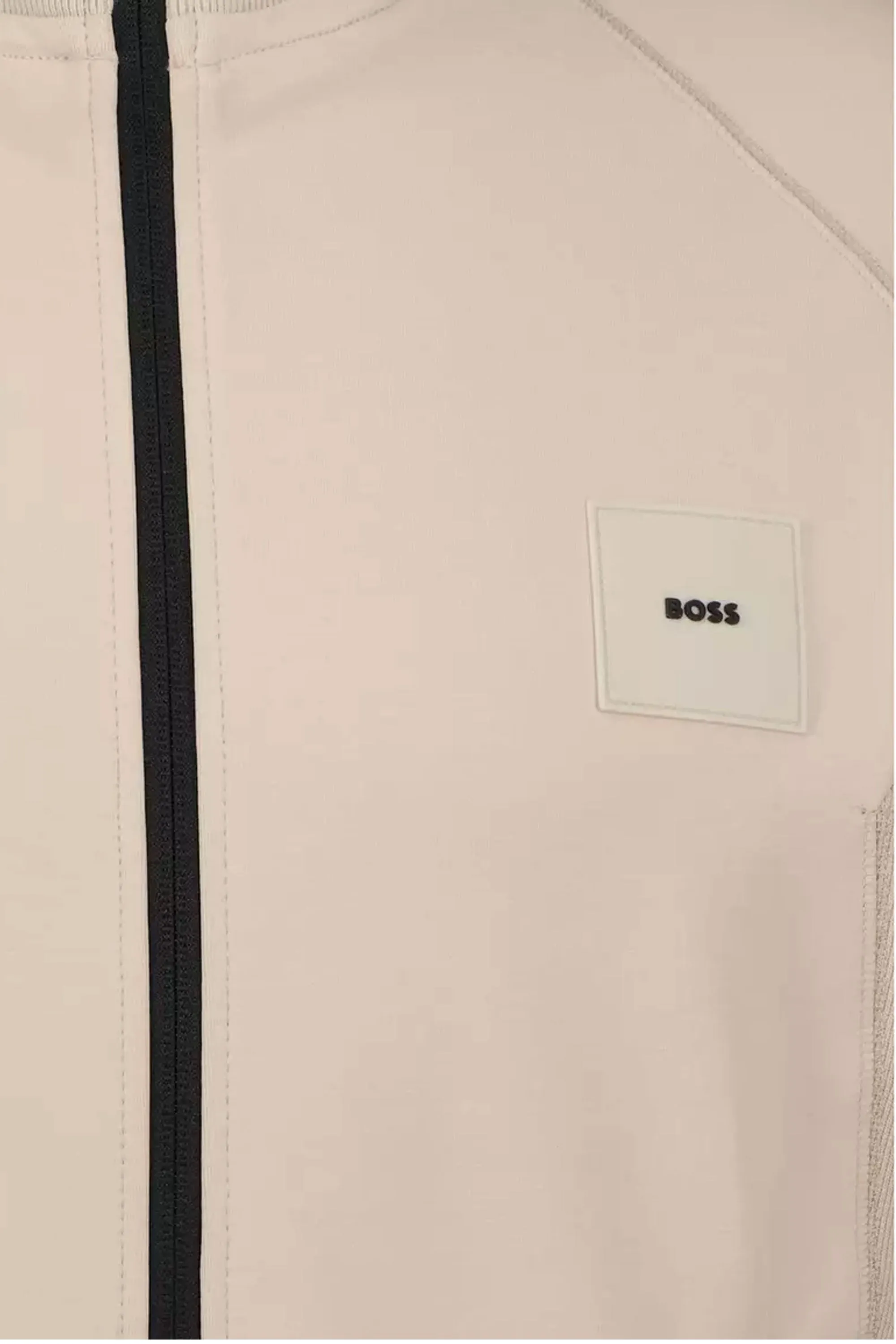 Boss Skaz Rib Full Zip Knitwear Open Beige