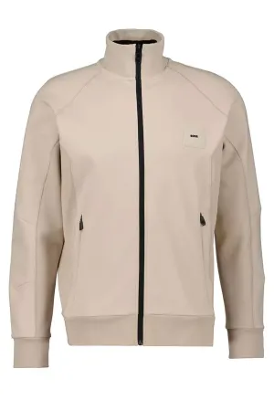 Boss Skaz Rib Full Zip Knitwear Open Beige