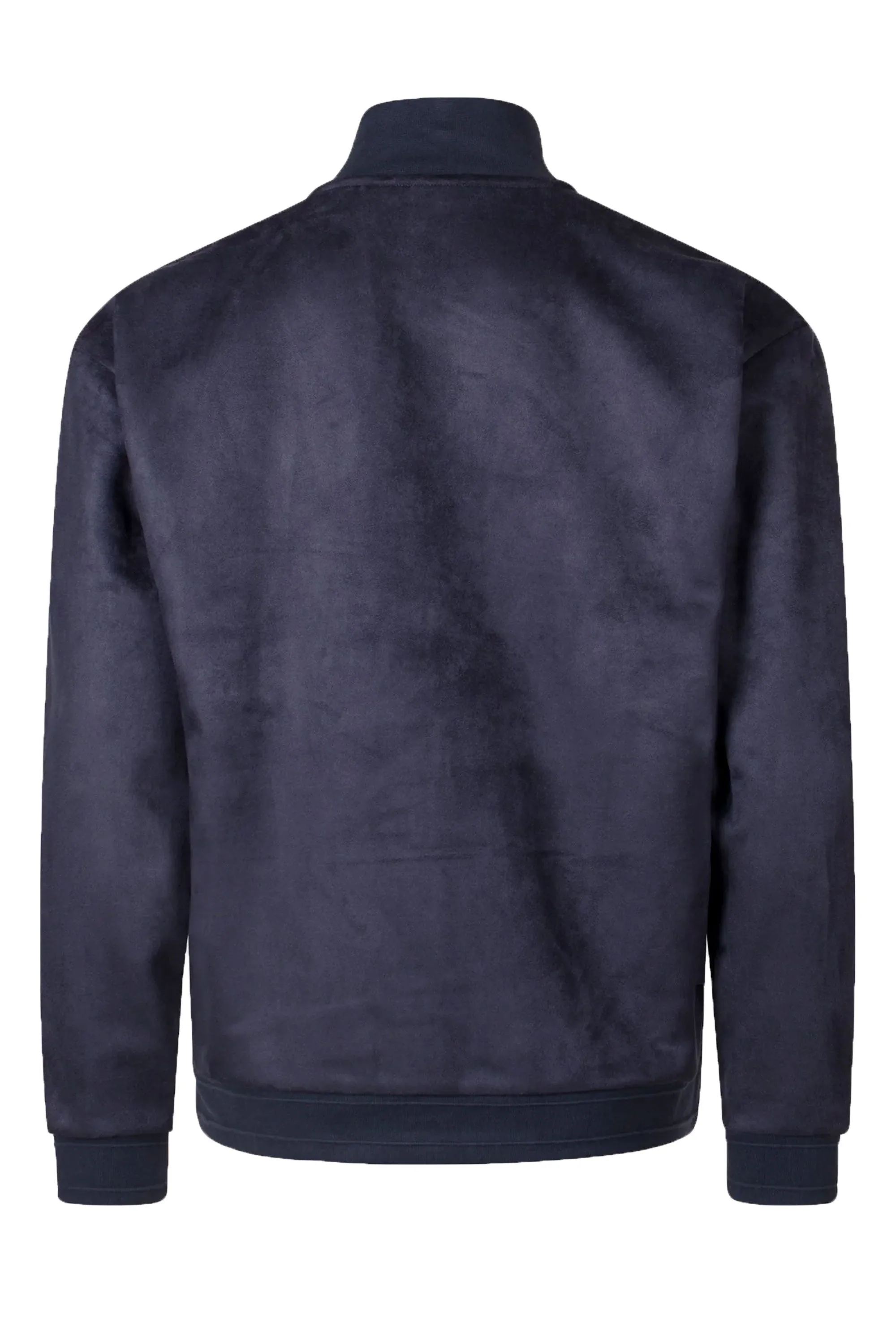 Boss Sutton Suede Full Zip Jacket Dark Blue