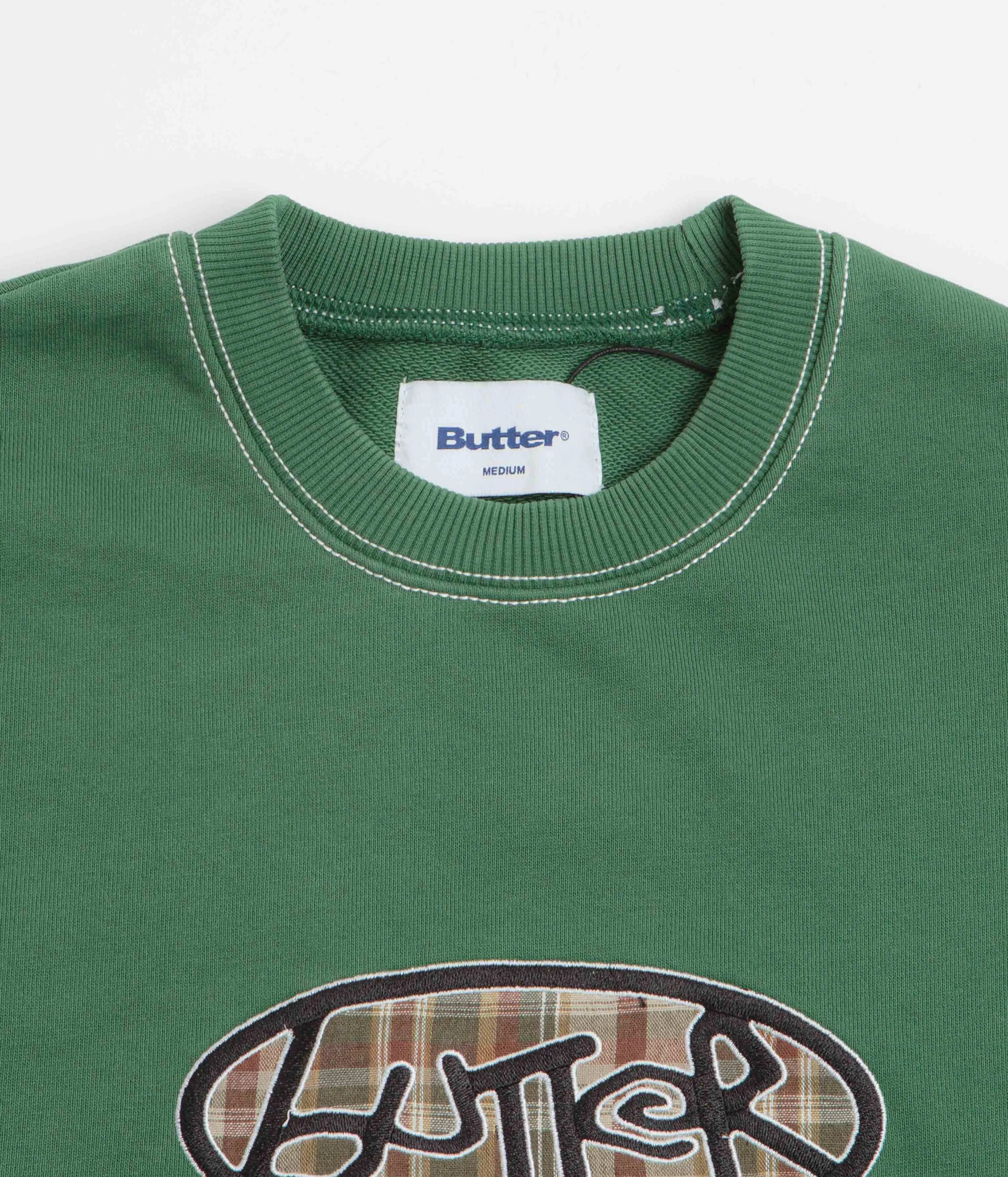 Butter Goods Crust Crewneck Sweatshirt - Washed Forest