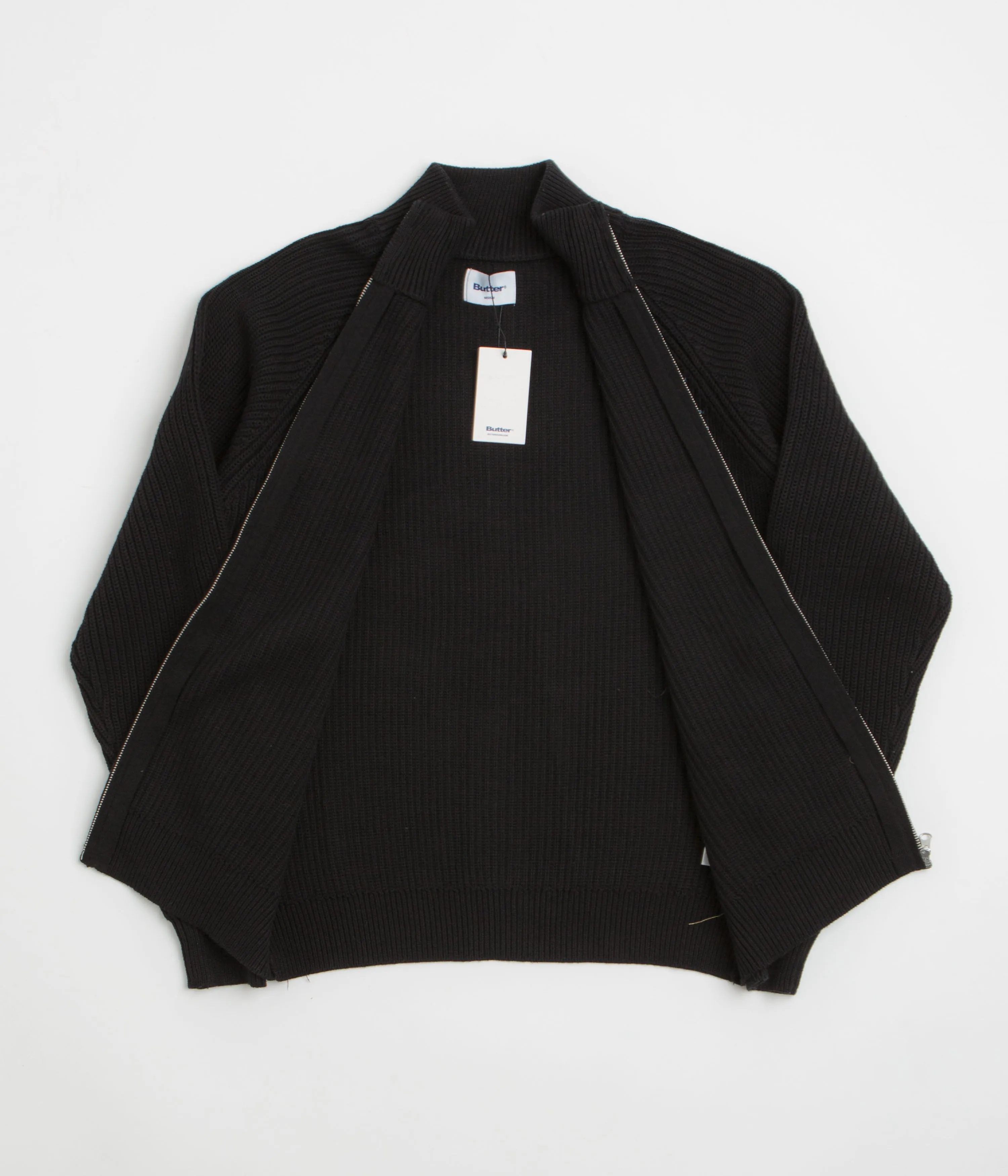Butter Goods Dragon Zip-Thru Knit Sweatshirt - Black