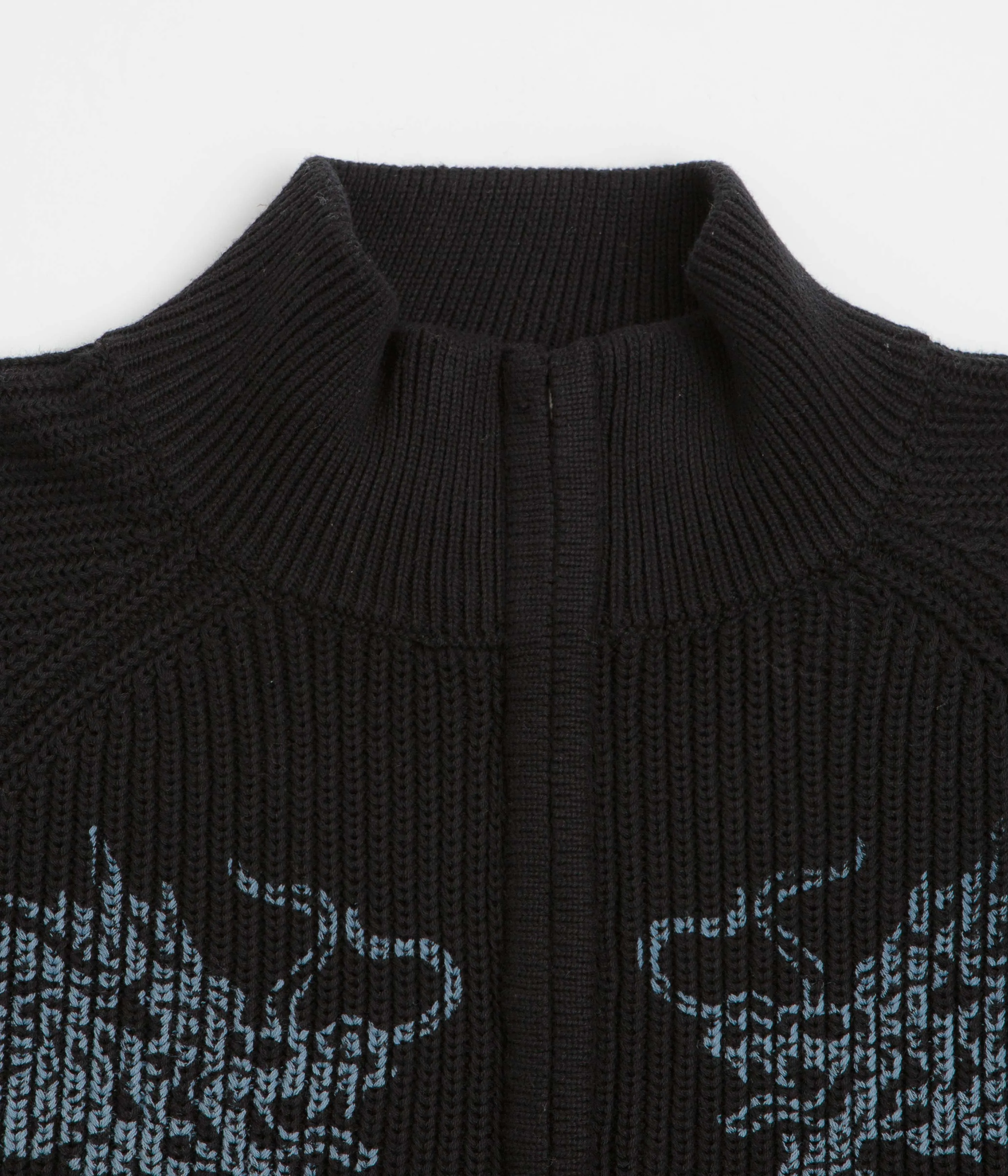 Butter Goods Dragon Zip-Thru Knit Sweatshirt - Black