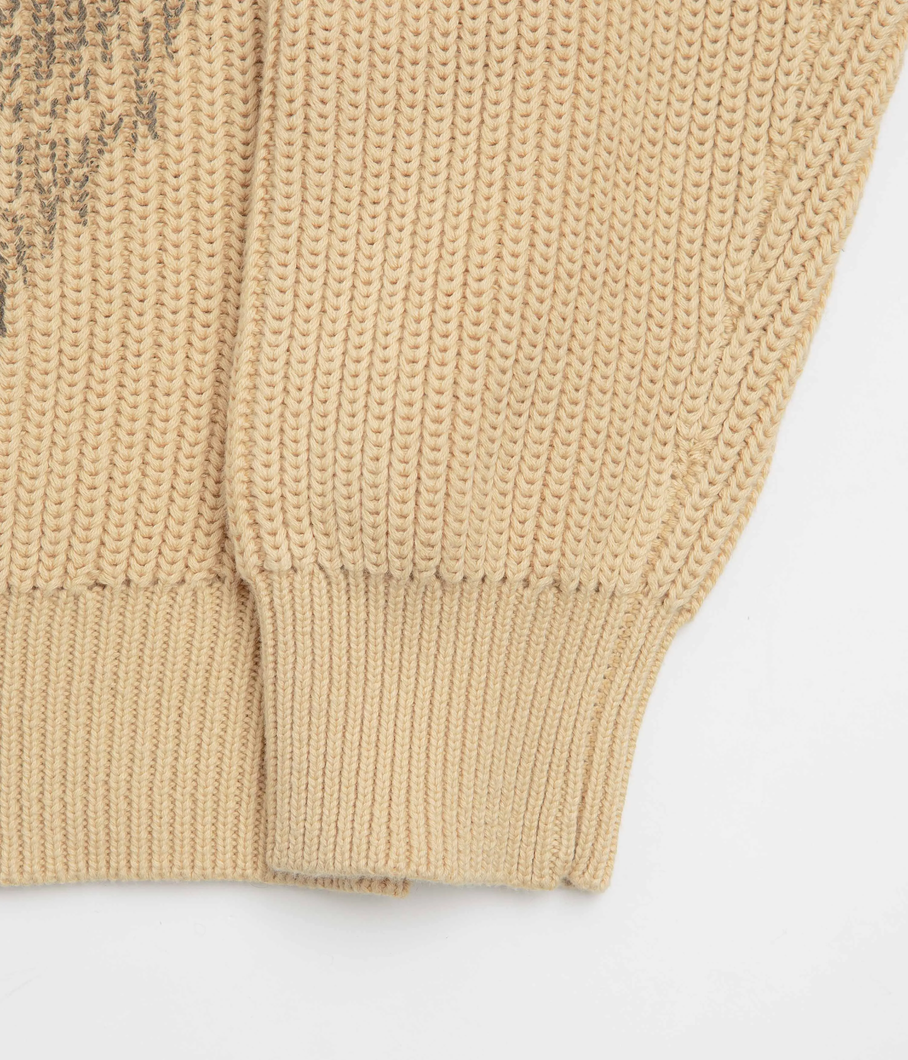 Butter Goods Dragon Zip-Thru Knit Sweatshirt - Sand