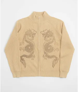 Butter Goods Dragon Zip-Thru Knit Sweatshirt - Sand