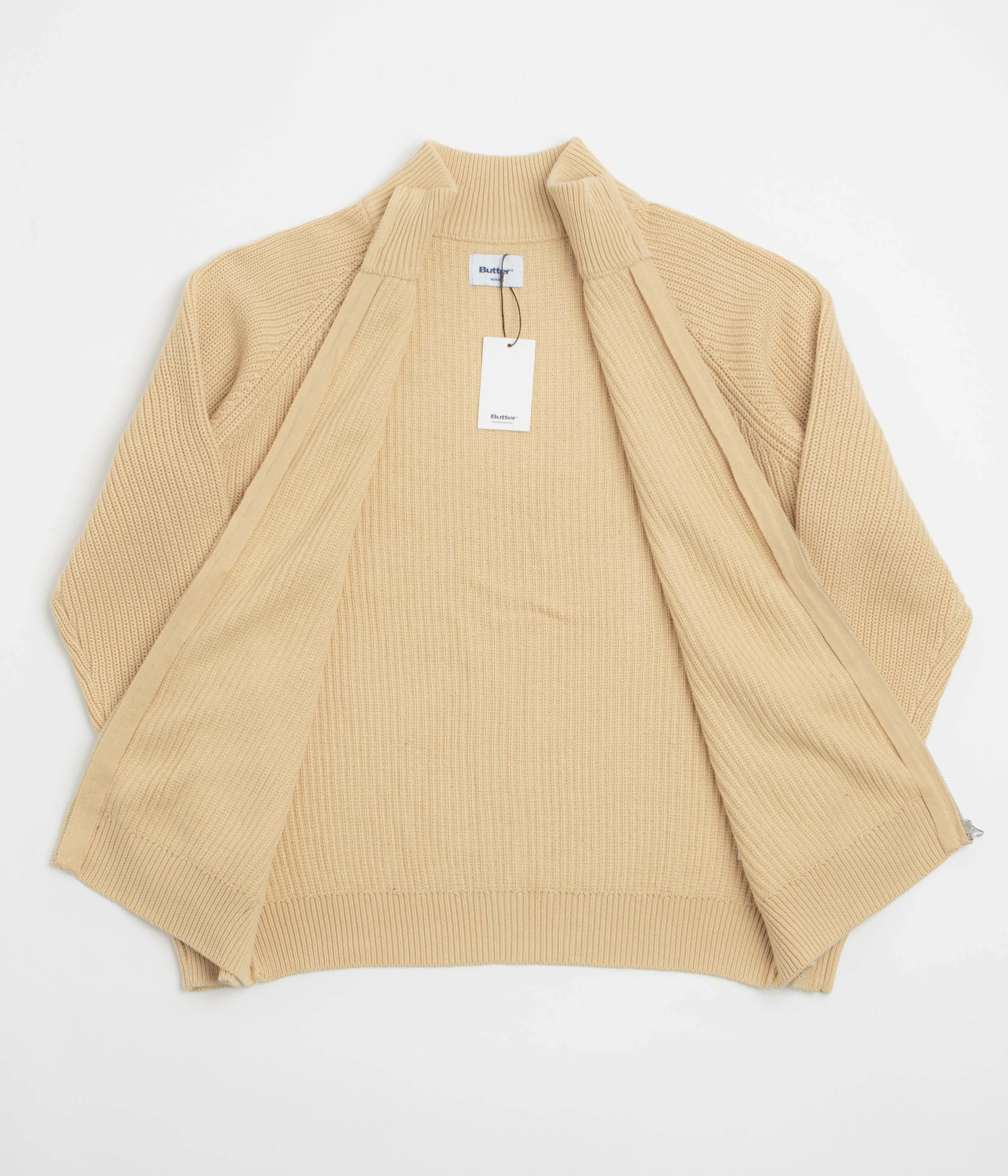 Butter Goods Dragon Zip-Thru Knit Sweatshirt - Sand