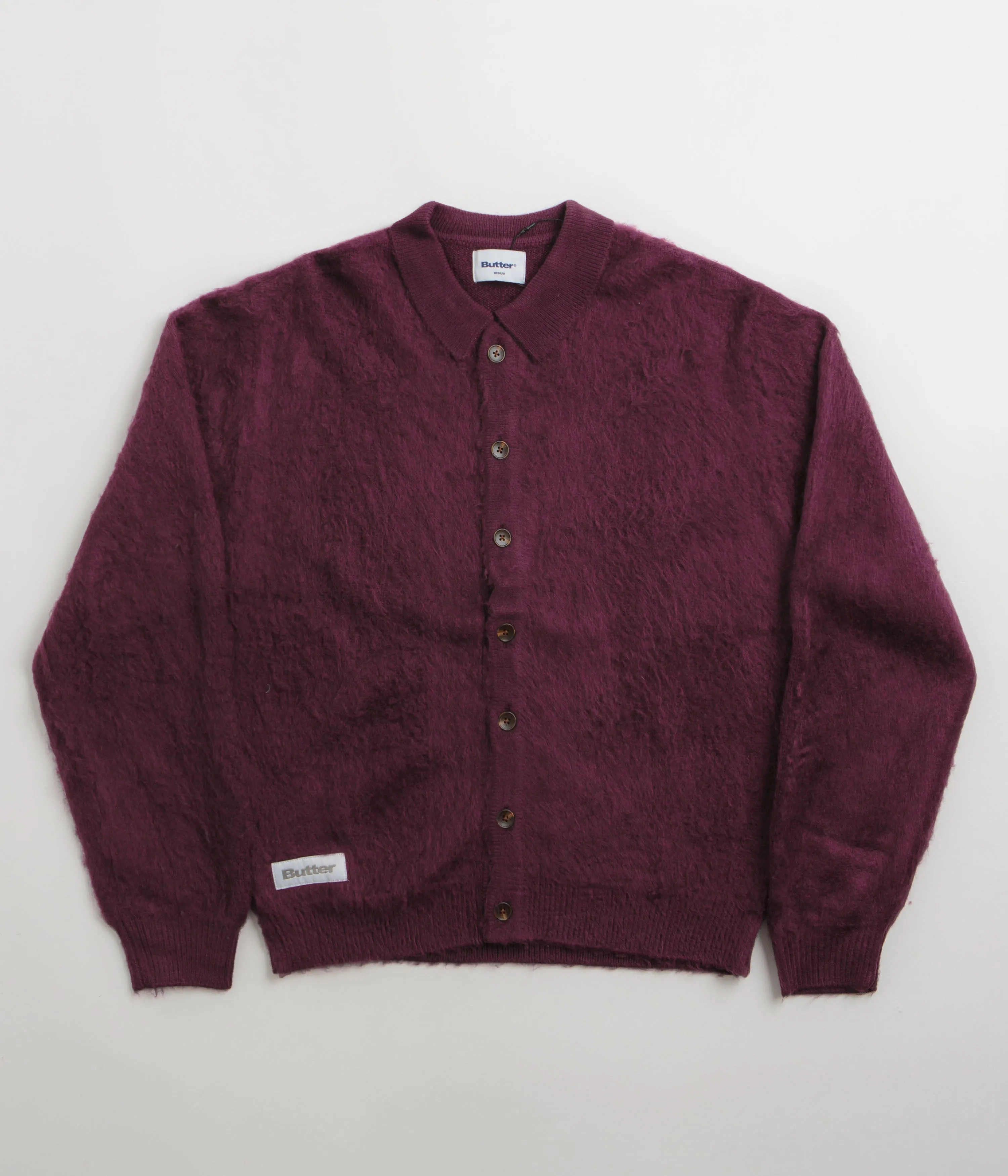 Butter Goods Mohair Button Up Knitted Shirt - Port
