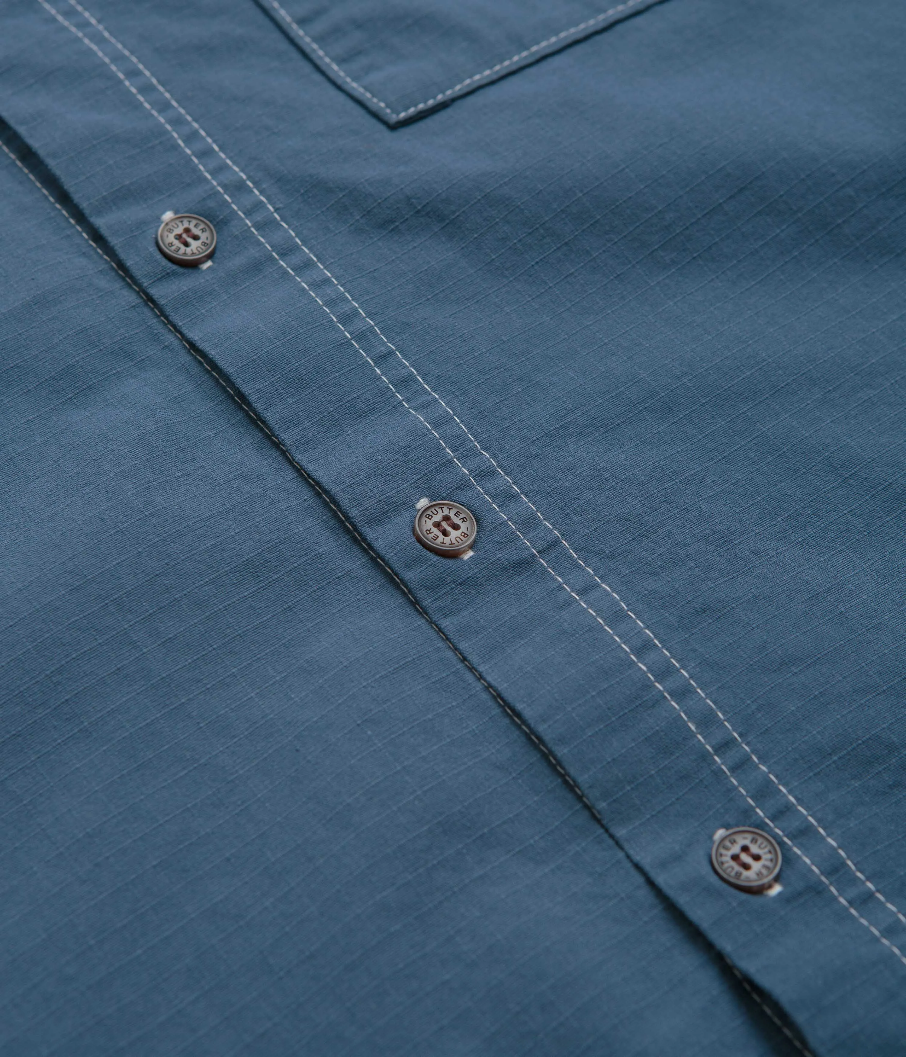Butter Goods Ripstop Button Up Shirt - Work Blue
