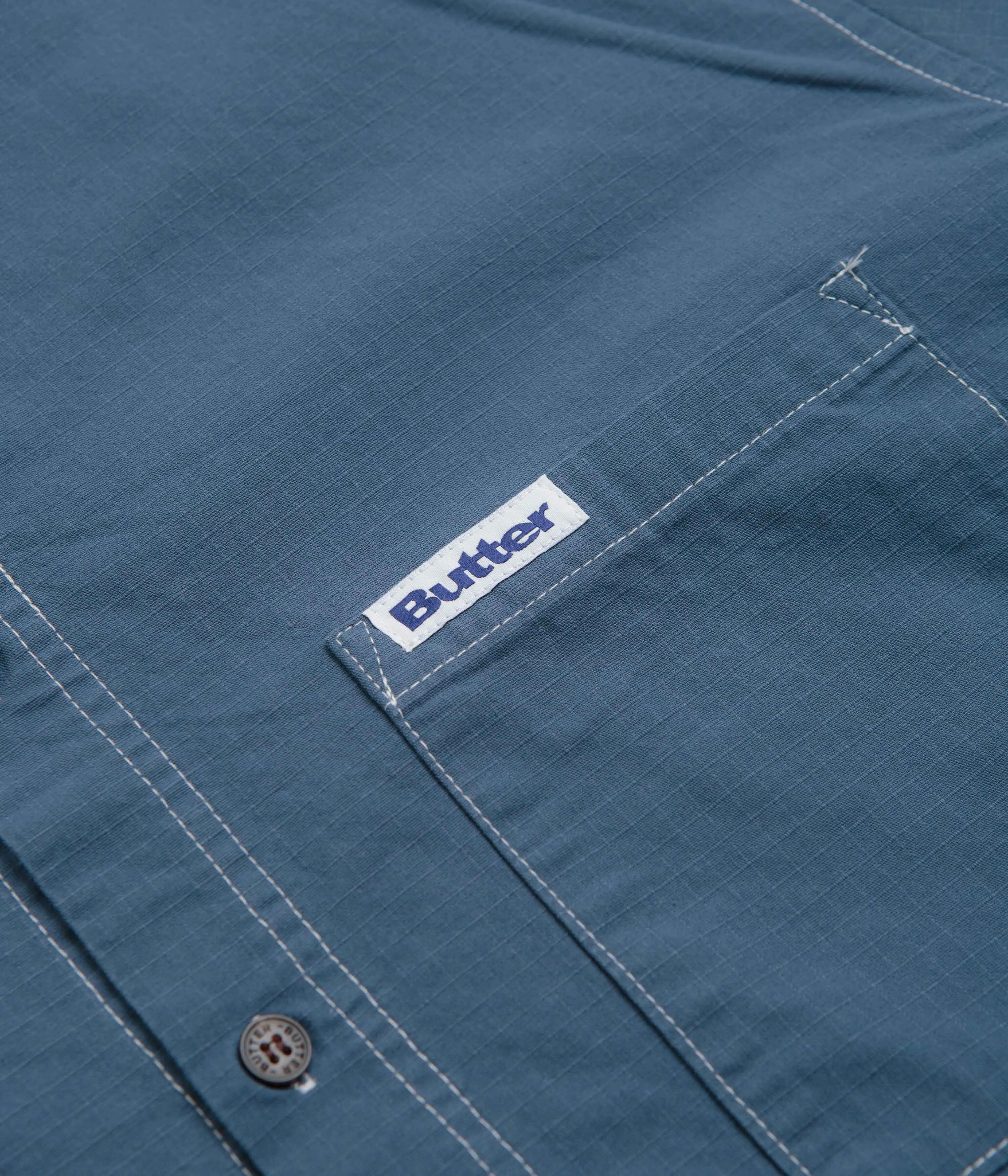 Butter Goods Ripstop Button Up Shirt - Work Blue