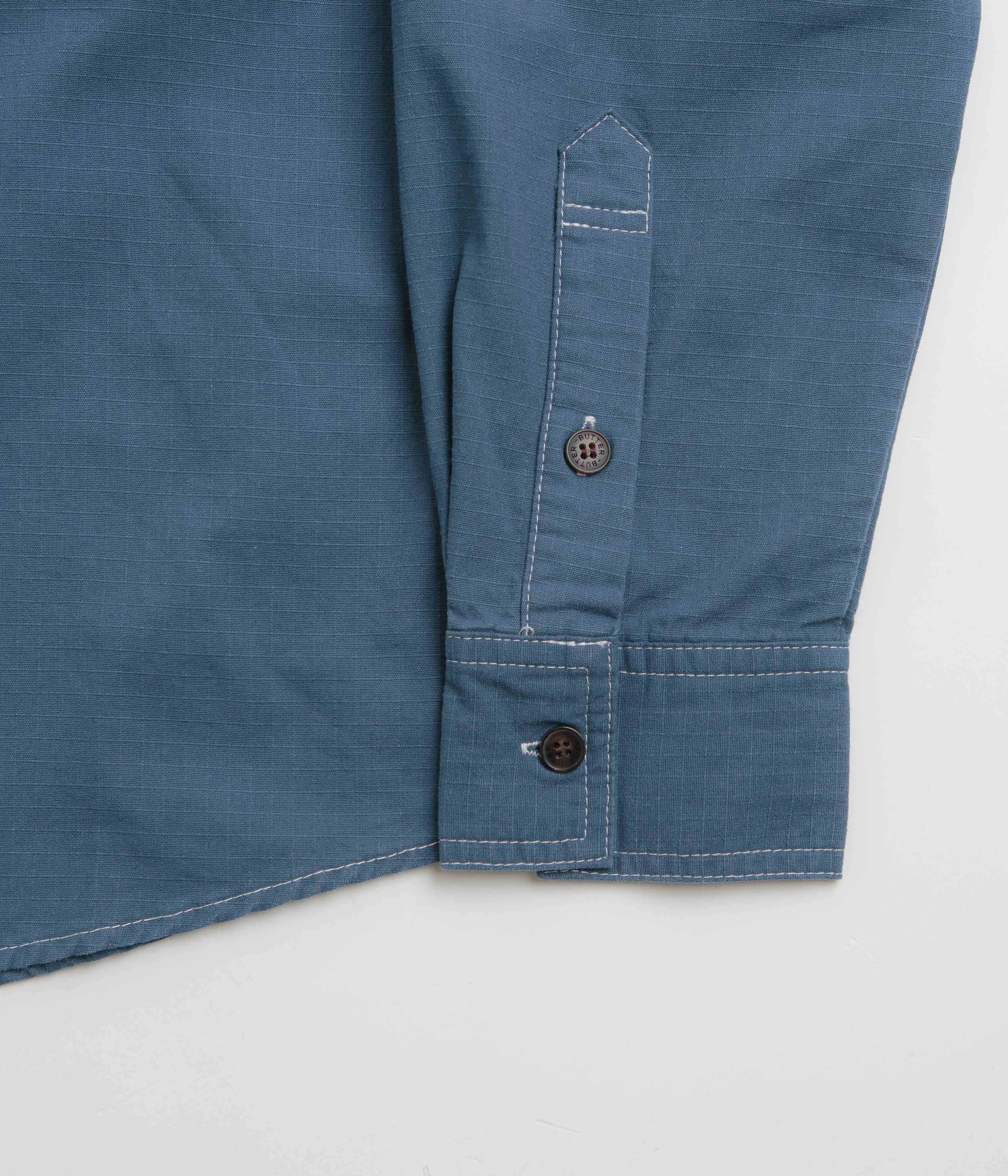 Butter Goods Ripstop Button Up Shirt - Work Blue