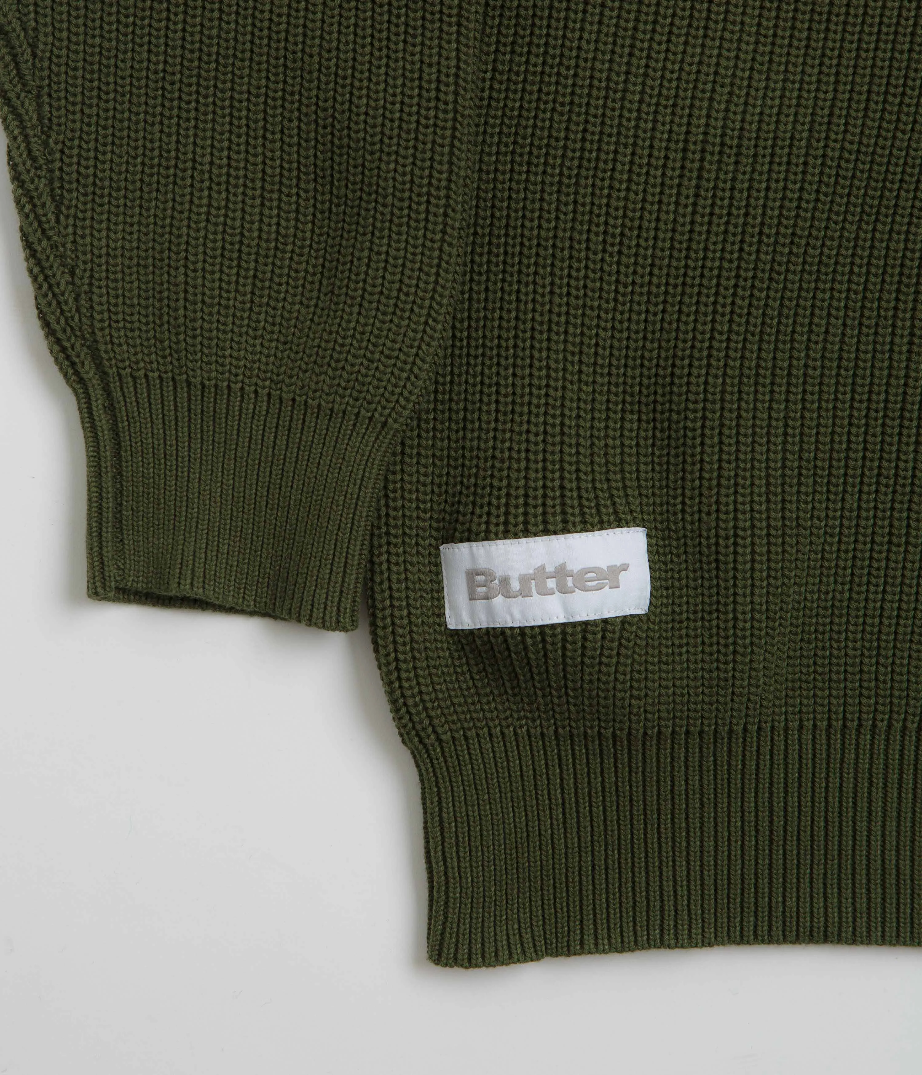 Butter Goods Sunflower Knit Sweatshirt - Army