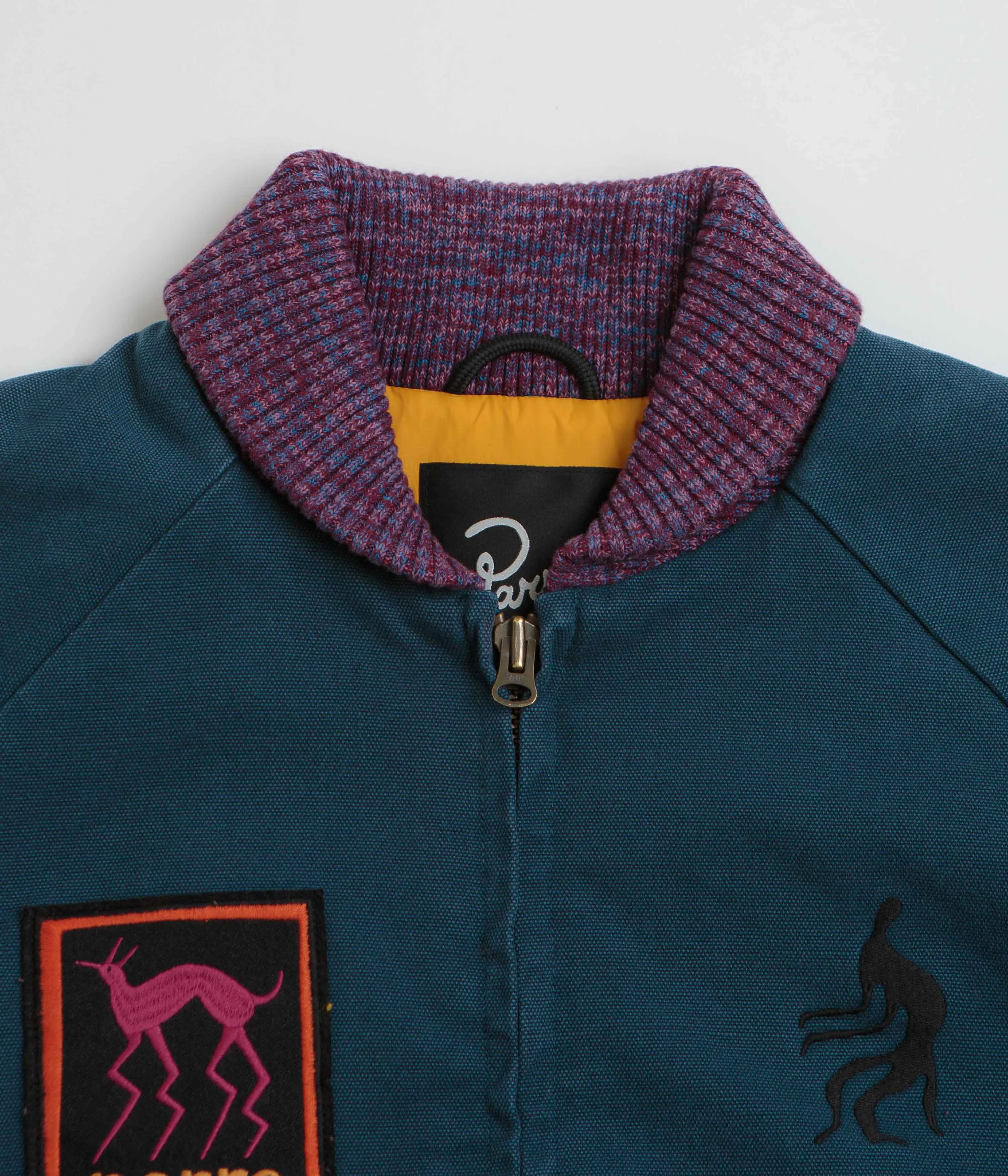 by Parra Skull Stalker Varsity Jacket - Washed Blue