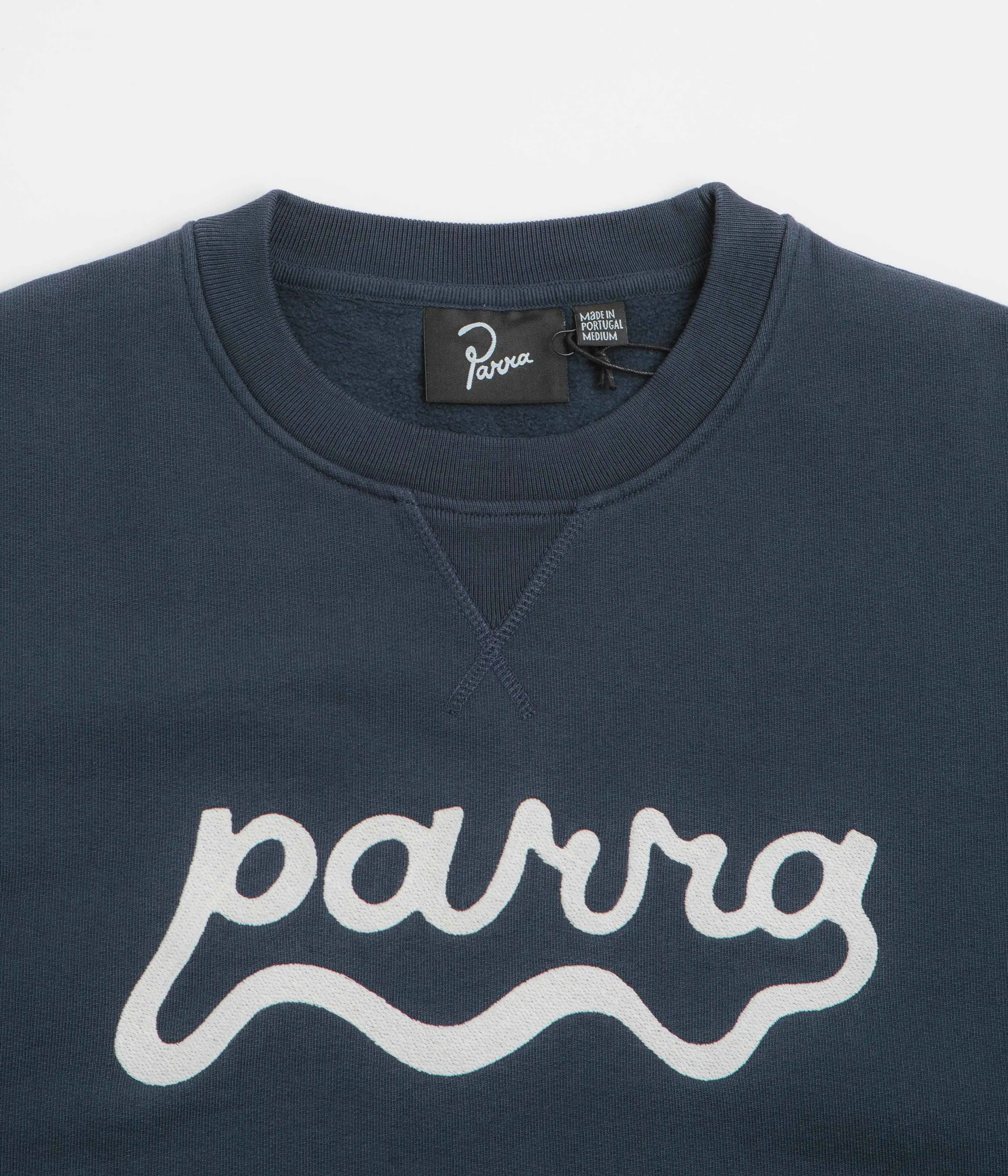 by Parra Water Wave Logo Crewneck Sweatshirt - Navy Blue