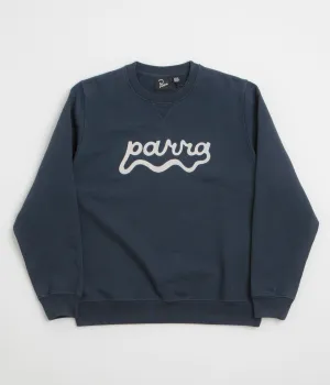 by Parra Water Wave Logo Crewneck Sweatshirt - Navy Blue