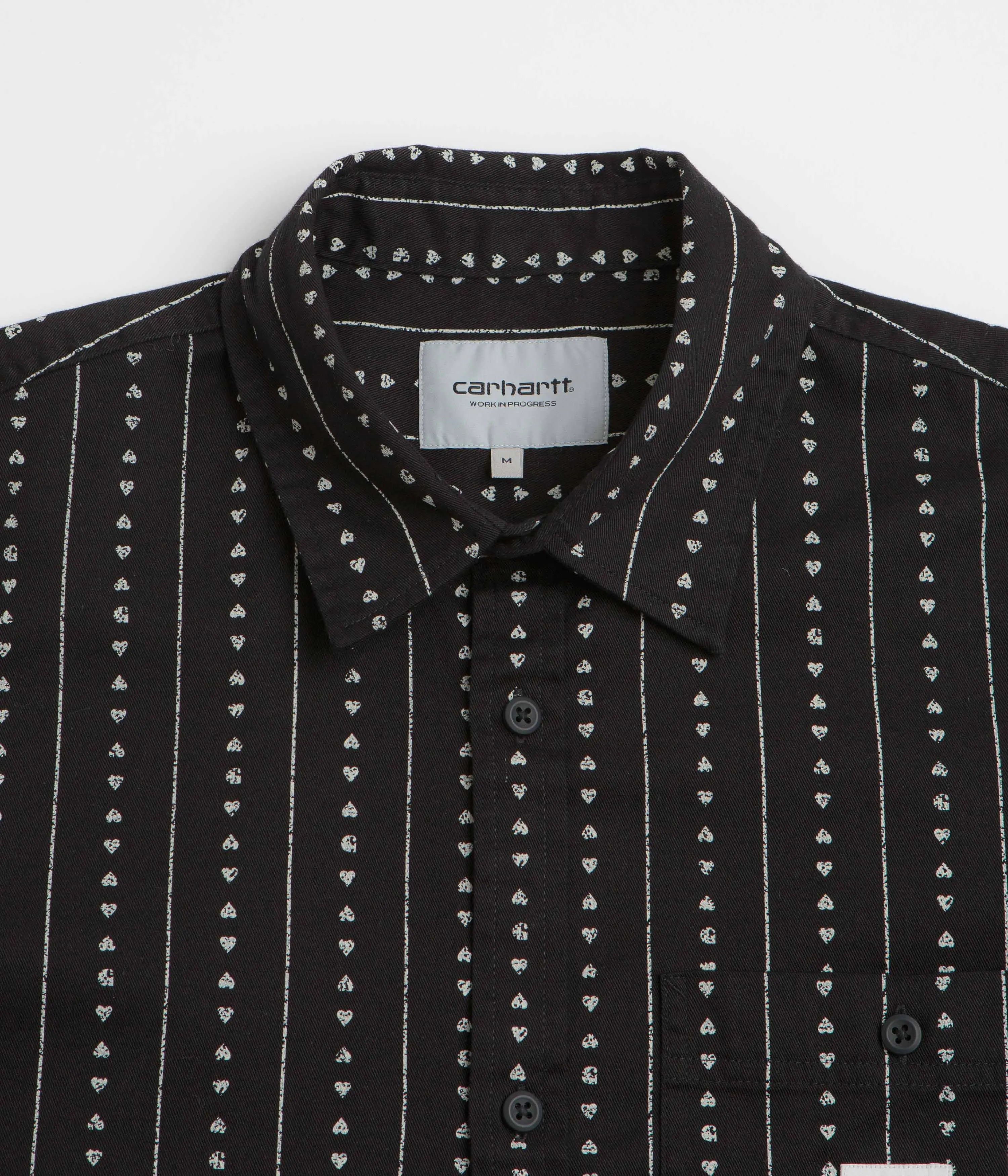 Carhartt Drewe Short Sleeve Shirt - Heart C Pinstripe / Black / Natural