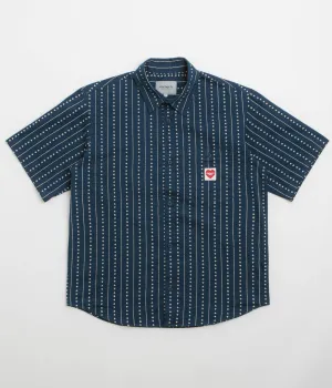 Carhartt Drewe Short Sleeve Shirt - Heart C Pinstripe / Ink / Natural